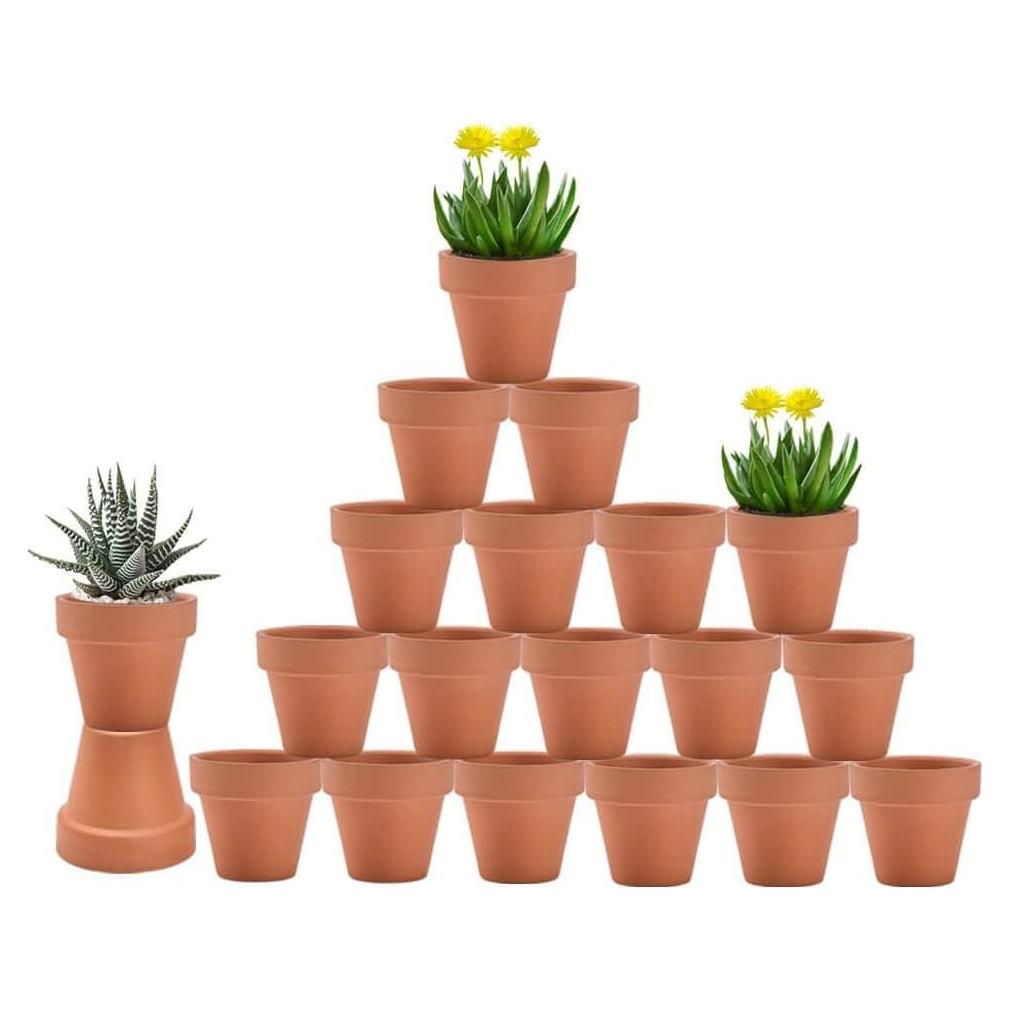Macetas de Terracota Vensovo 7.62 cm - Paquete de 20 con Drenaje