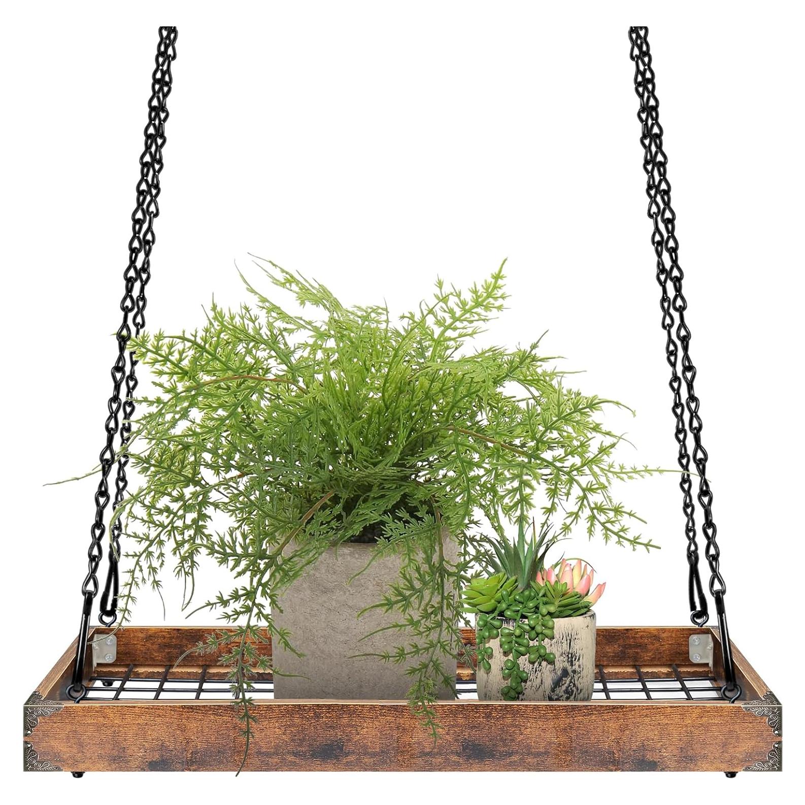 Colgador de Plantas Colgante Lilybud 40 cm Metal y Madera