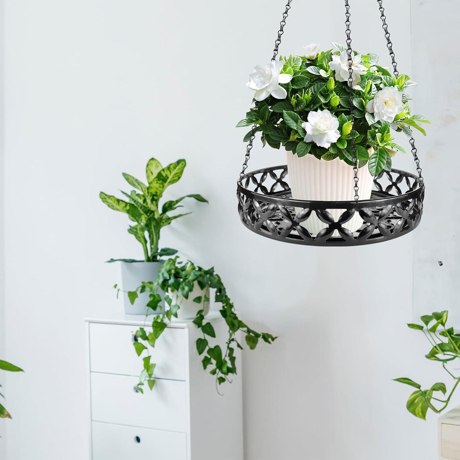 Soporte Colgante para Plantas AOEIWUUP Metal Negro 24.9cm