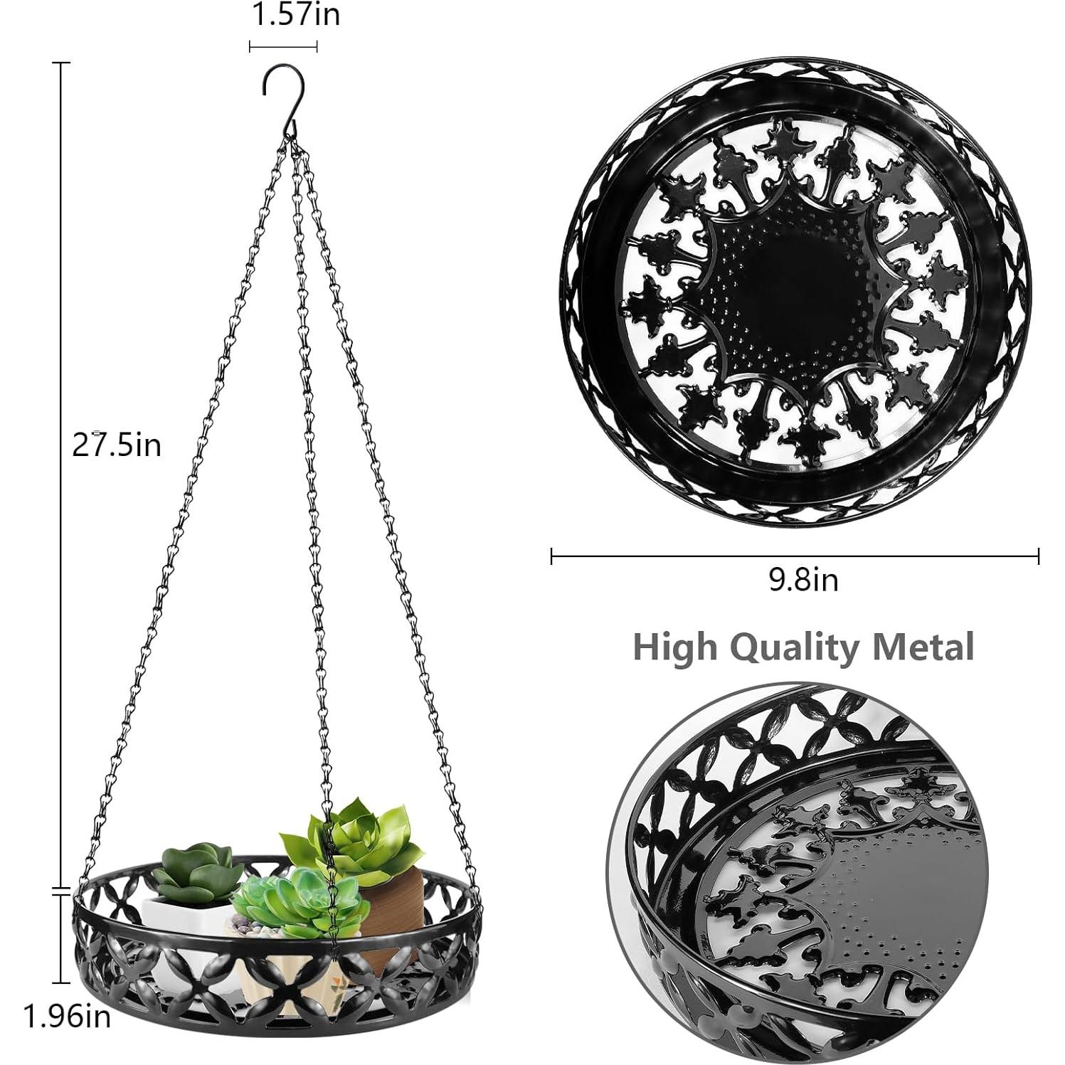 Soporte Colgante para Plantas AOEIWUUP Metal Negro 24.9cm