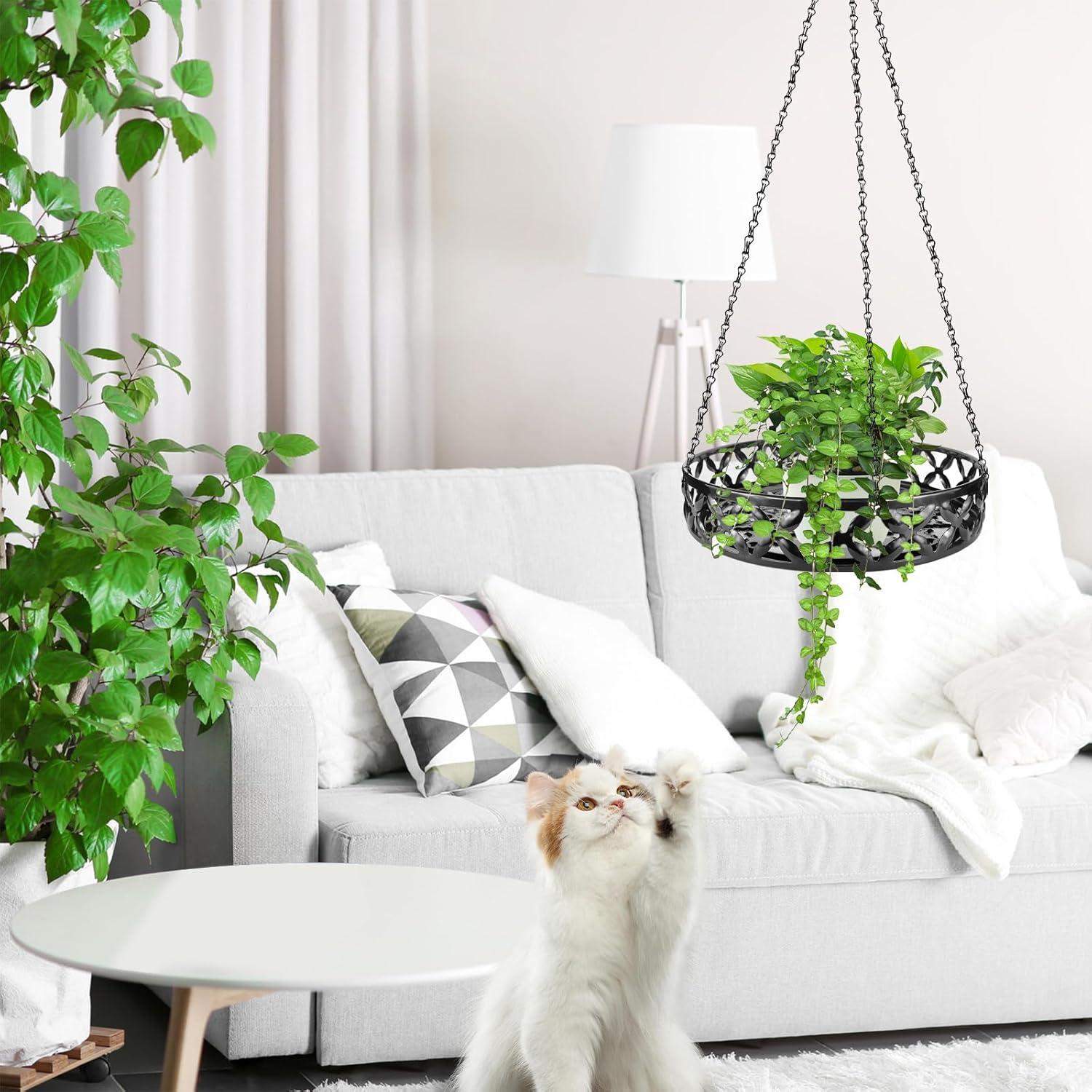 Soporte Colgante para Plantas AOEIWUUP Metal Negro 24.9cm