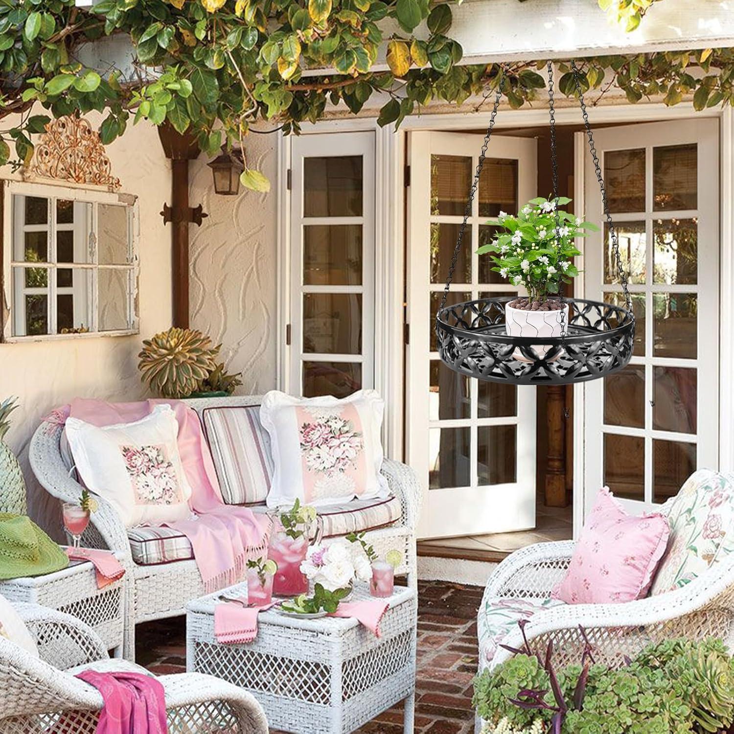 Soporte Colgante para Plantas AOEIWUUP Metal Negro 24.9cm