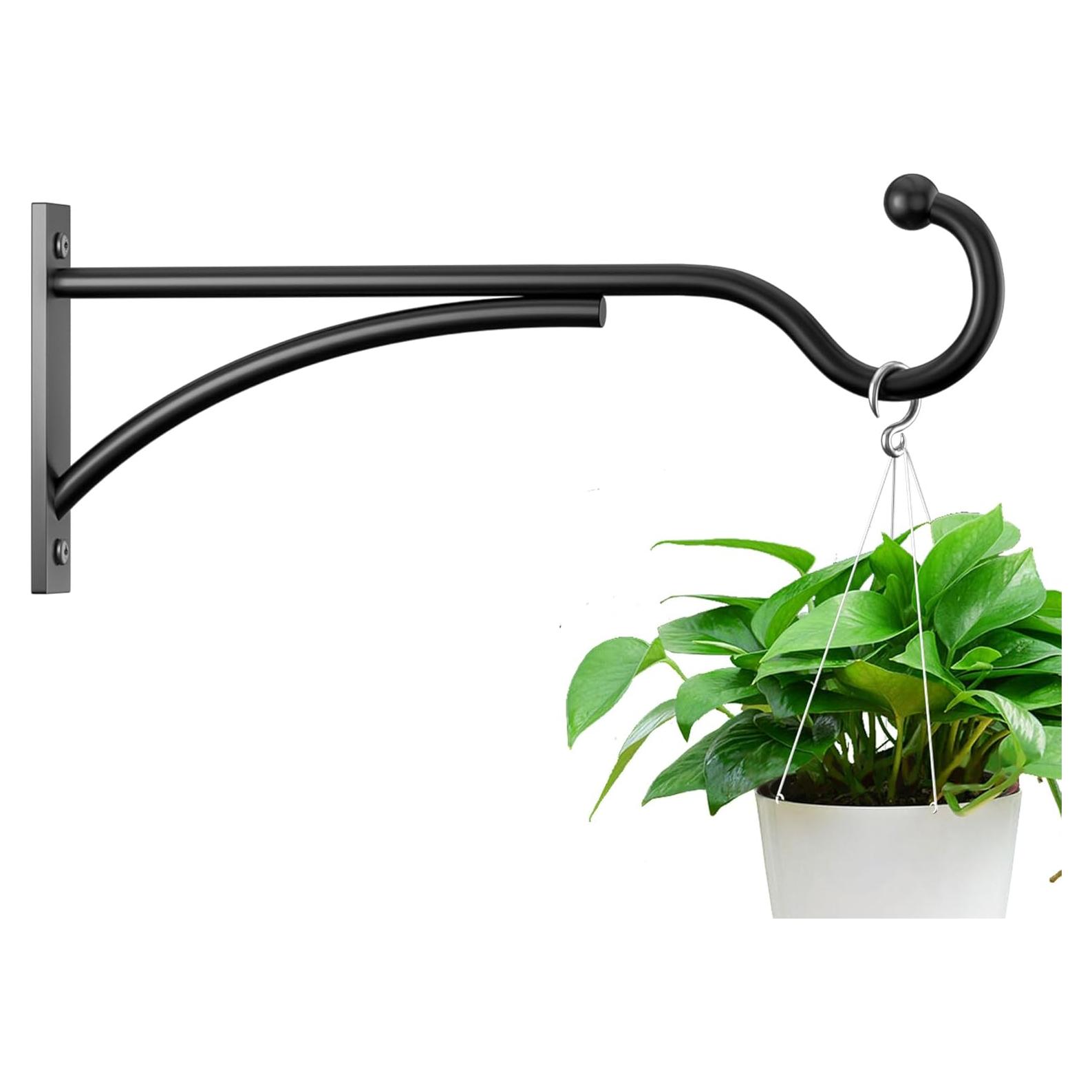 Ganchos para Plantas Saffruff 28 cm Metal Negro Soporte 13.6 kg