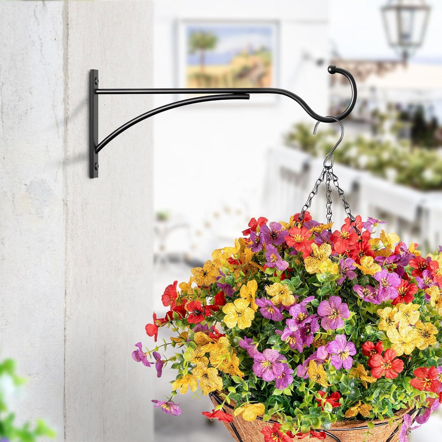 Ganchos para Plantas Saffruff 28 cm Metal Negro Soporte 13.6 kg