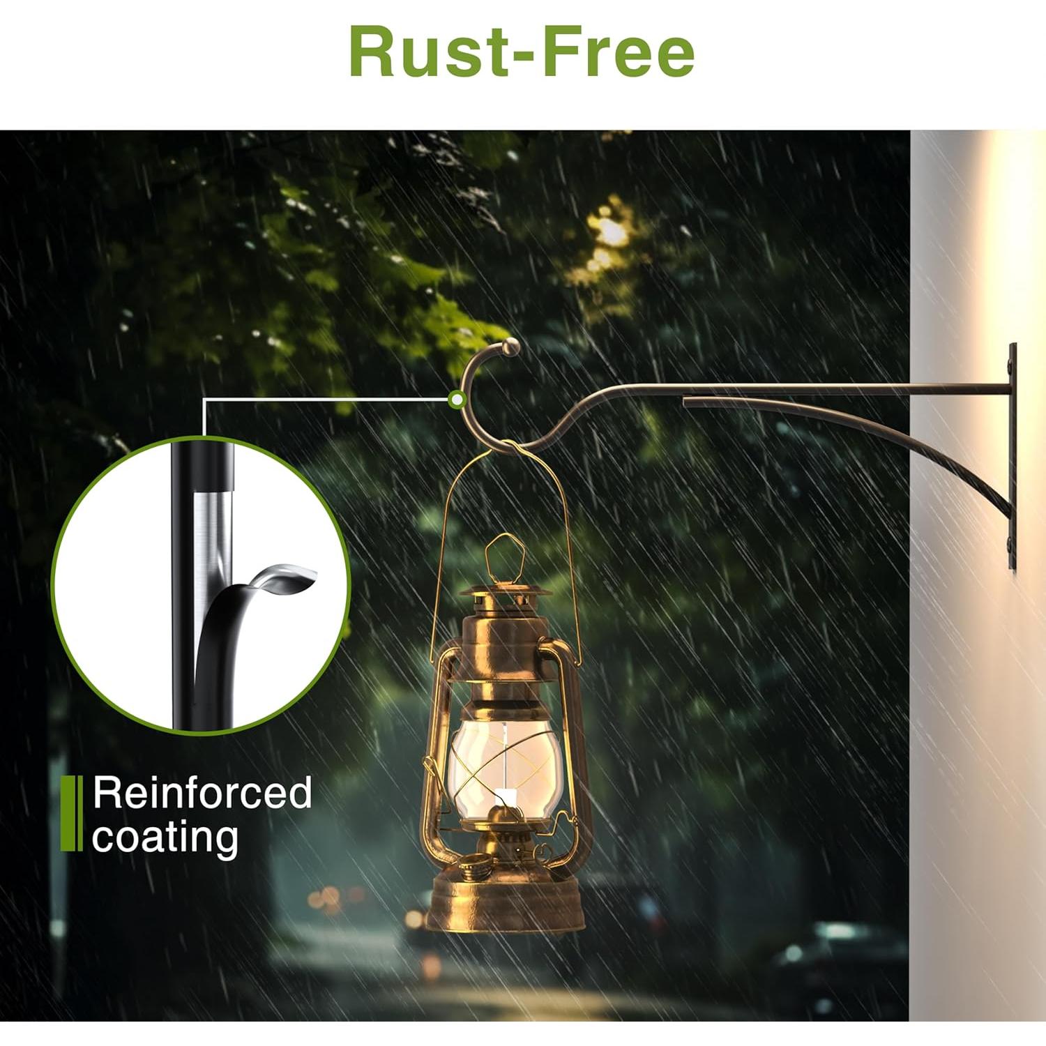 Ganchos para Plantas Saffruff 28 cm Metal Negro Soporte 13.6 kg