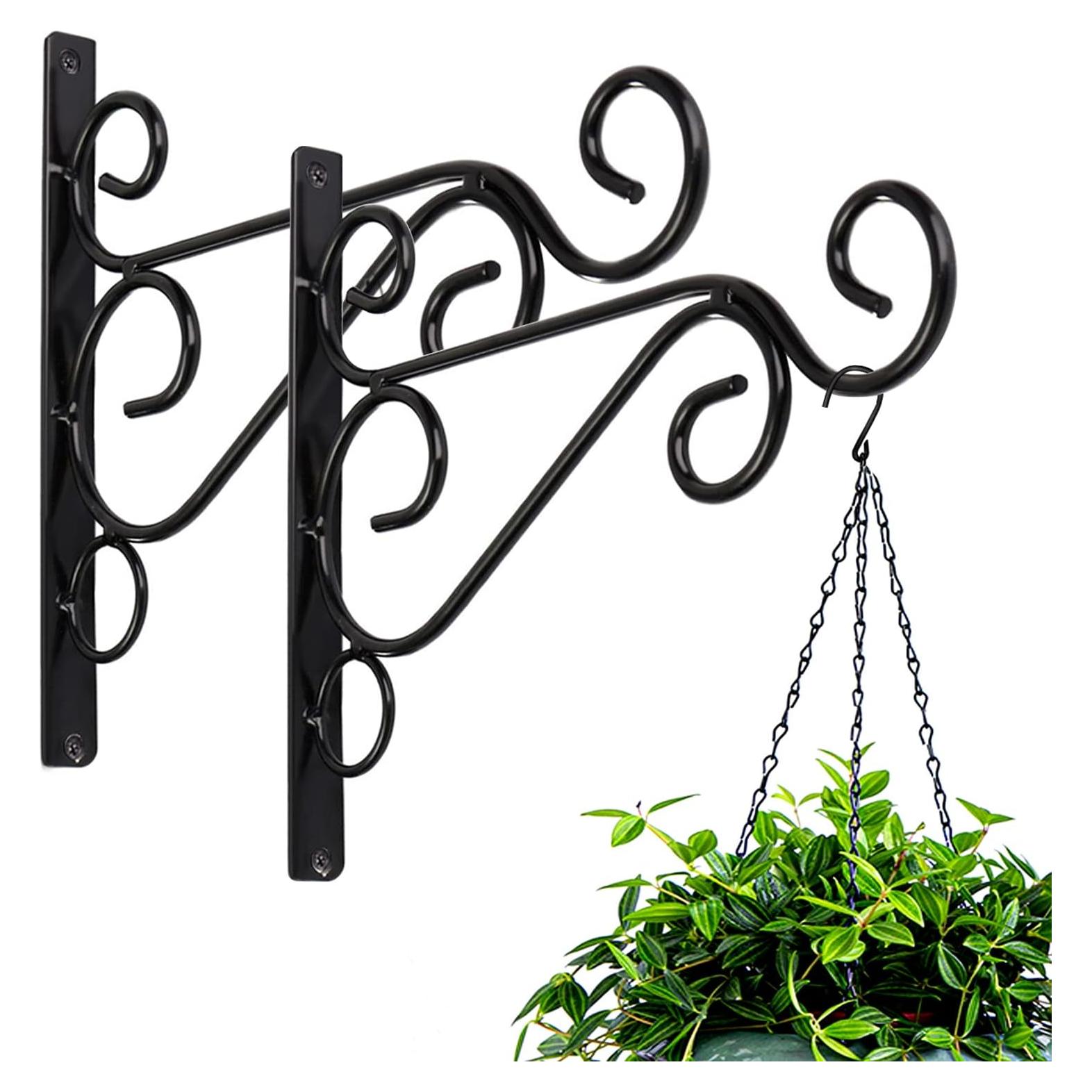 KABB Soportes de Hierro Negro para Plantas Colgantes x2