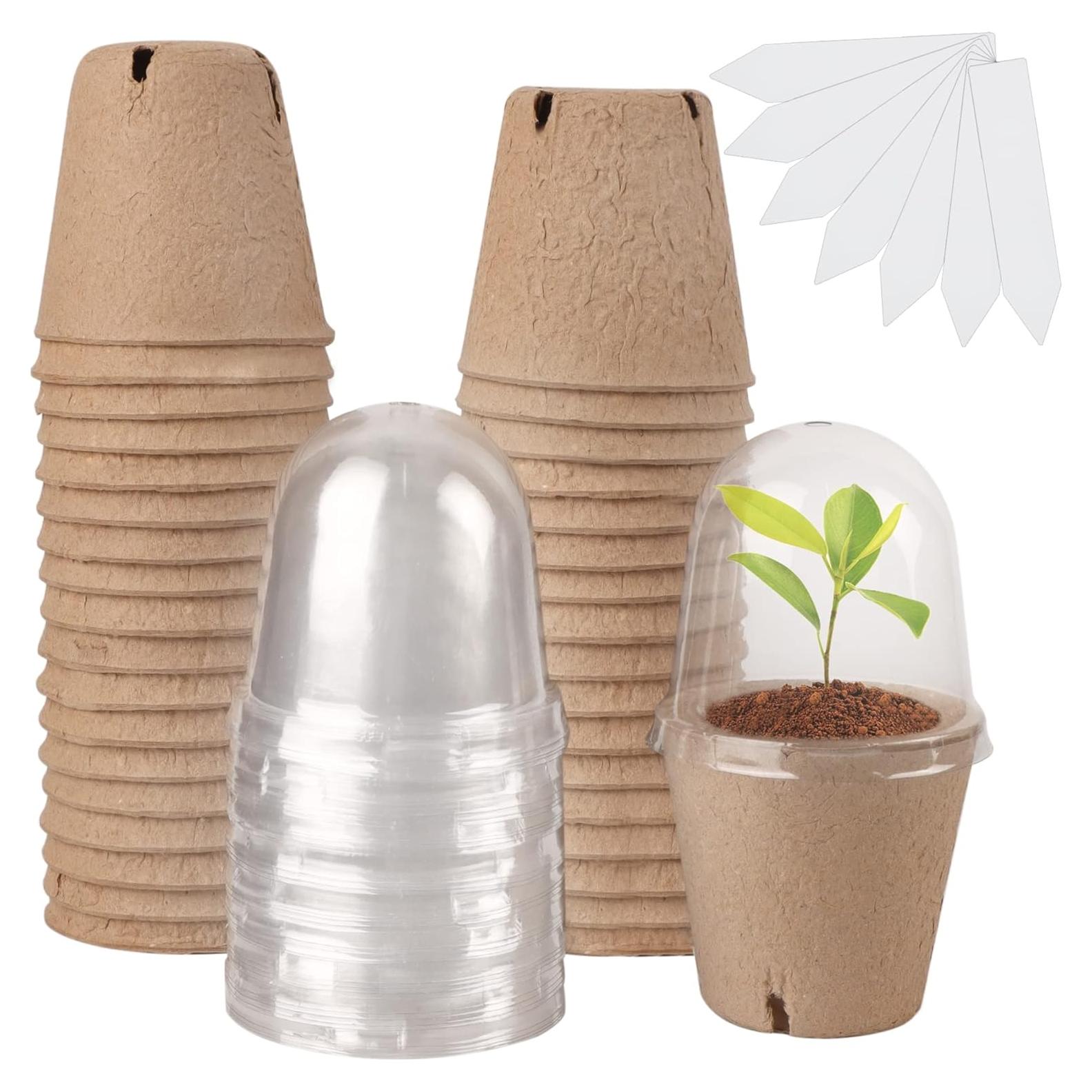 Set de 36 Macetas Biodegradables winemana con Dome de Humedad