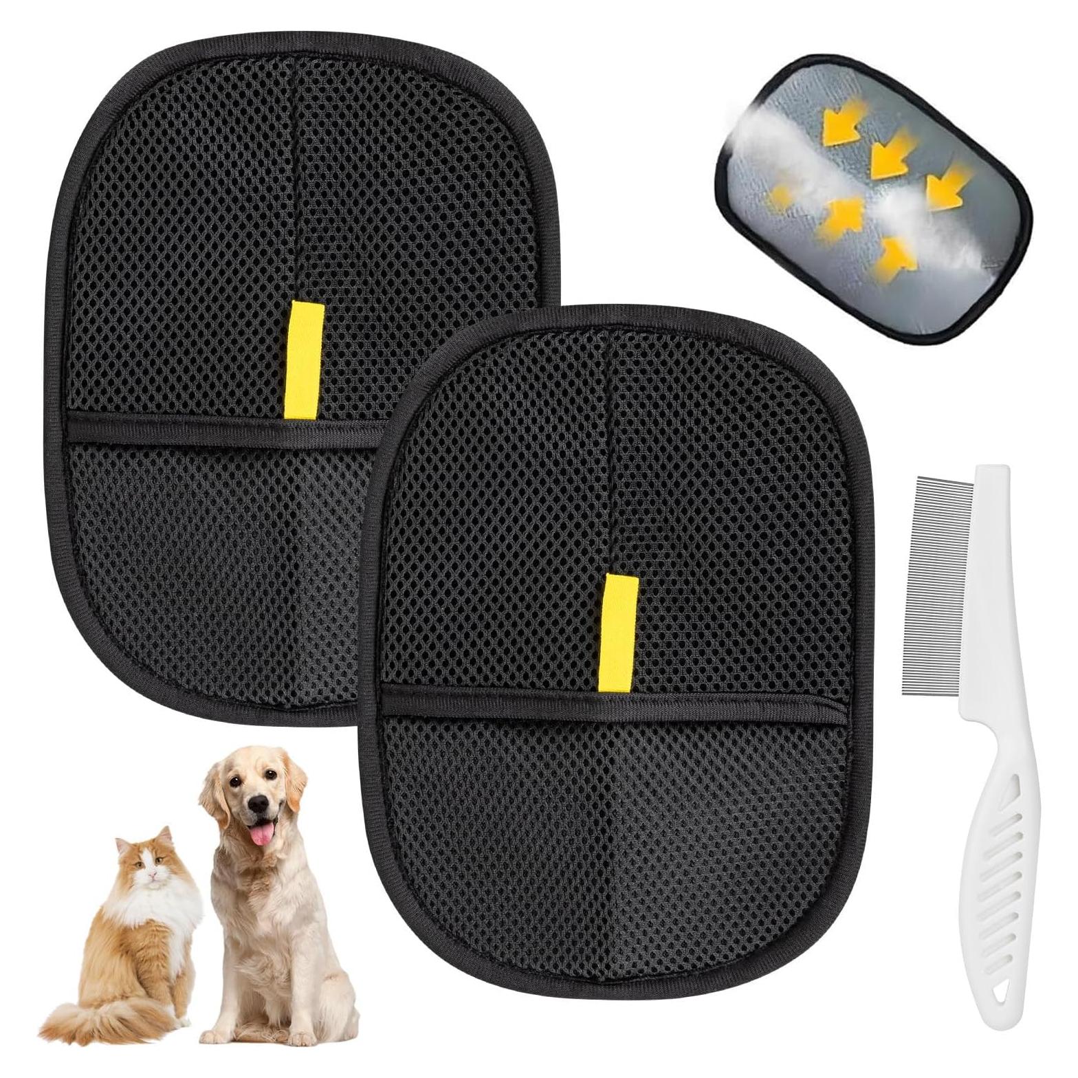 Guante Eliminador de Pelo de Mascota Reutilizable 3 Piezas