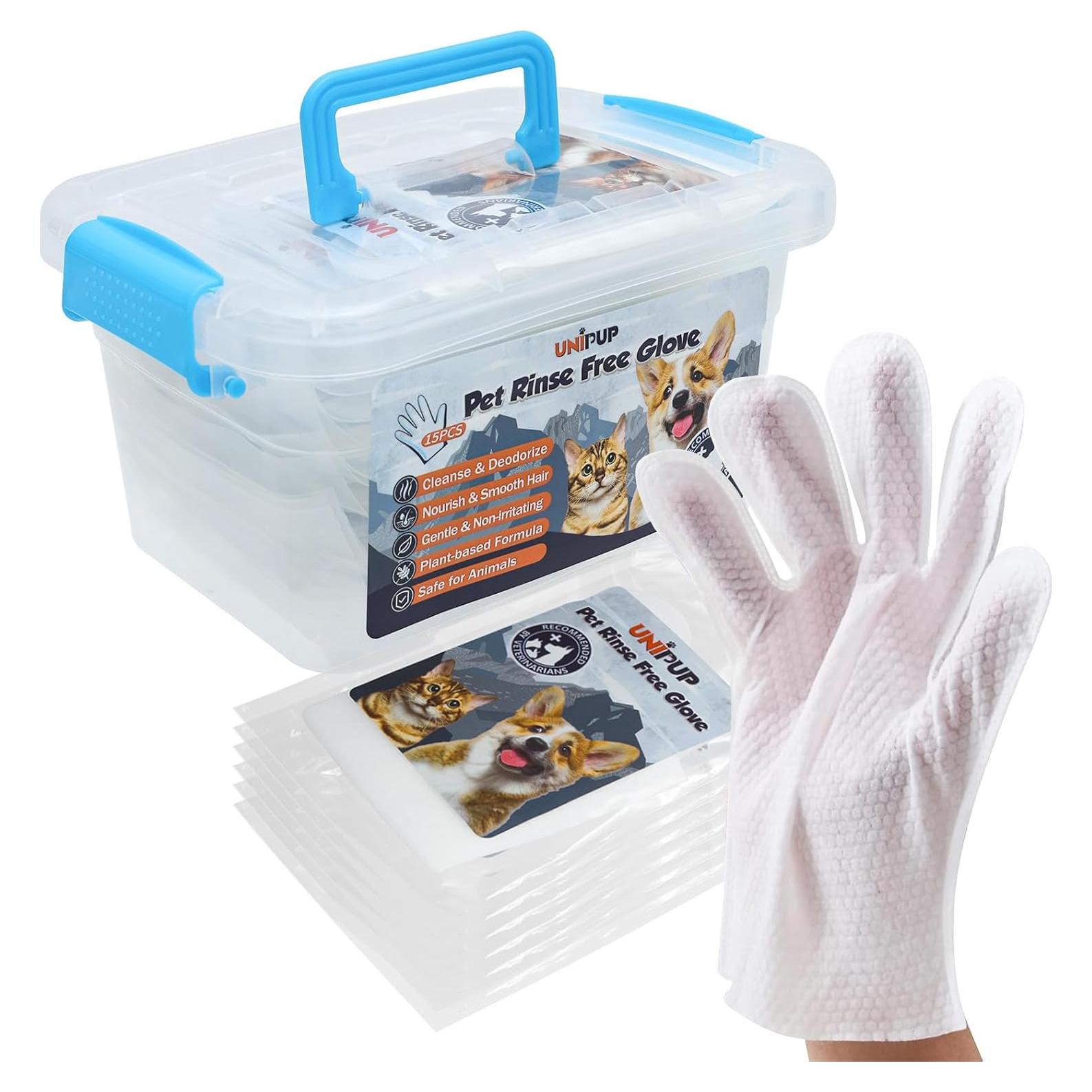 Guantes de Limpieza para Perros UNIPUP - 15 Unidades Aroma Coco