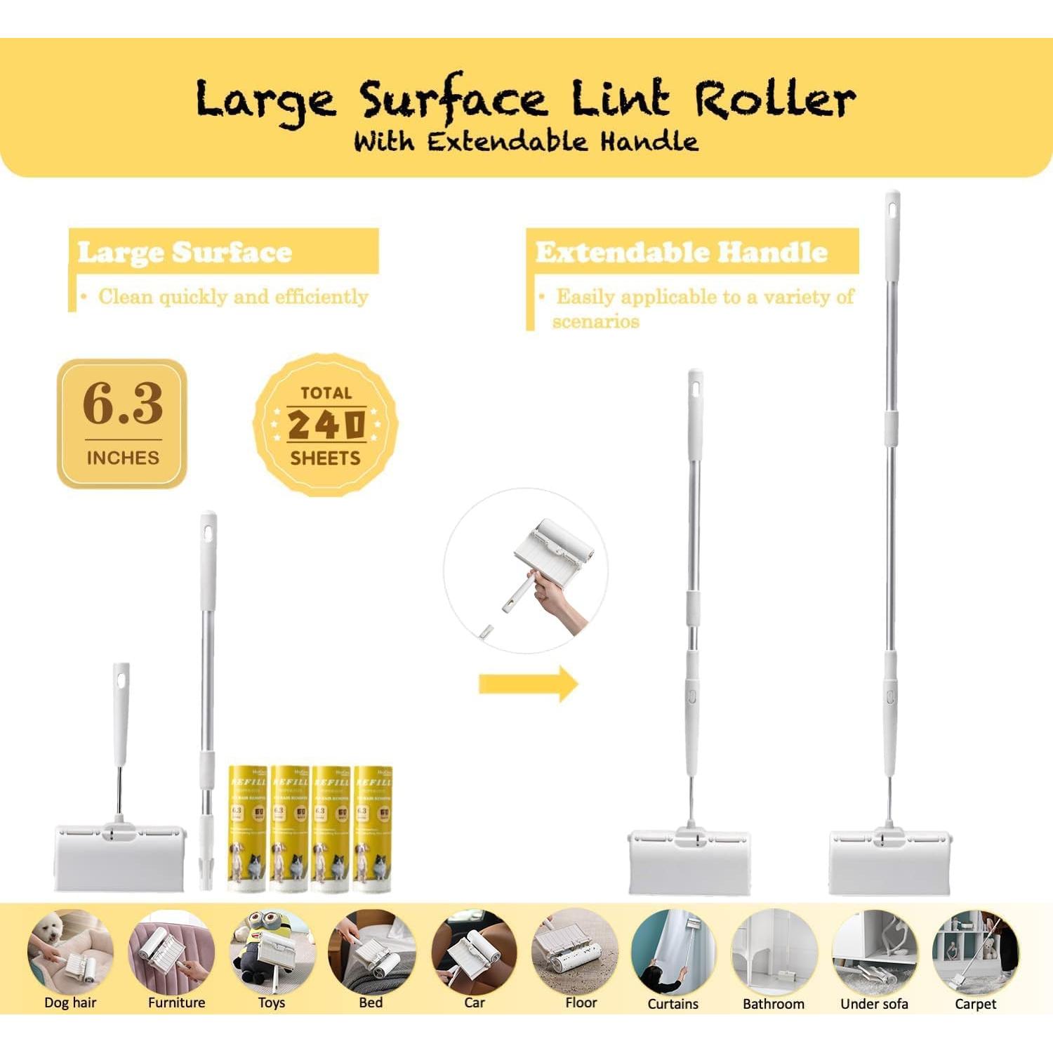 Rodillo de Pelusa Grande HAPCHRON con Mango Extensible 240 Hojas