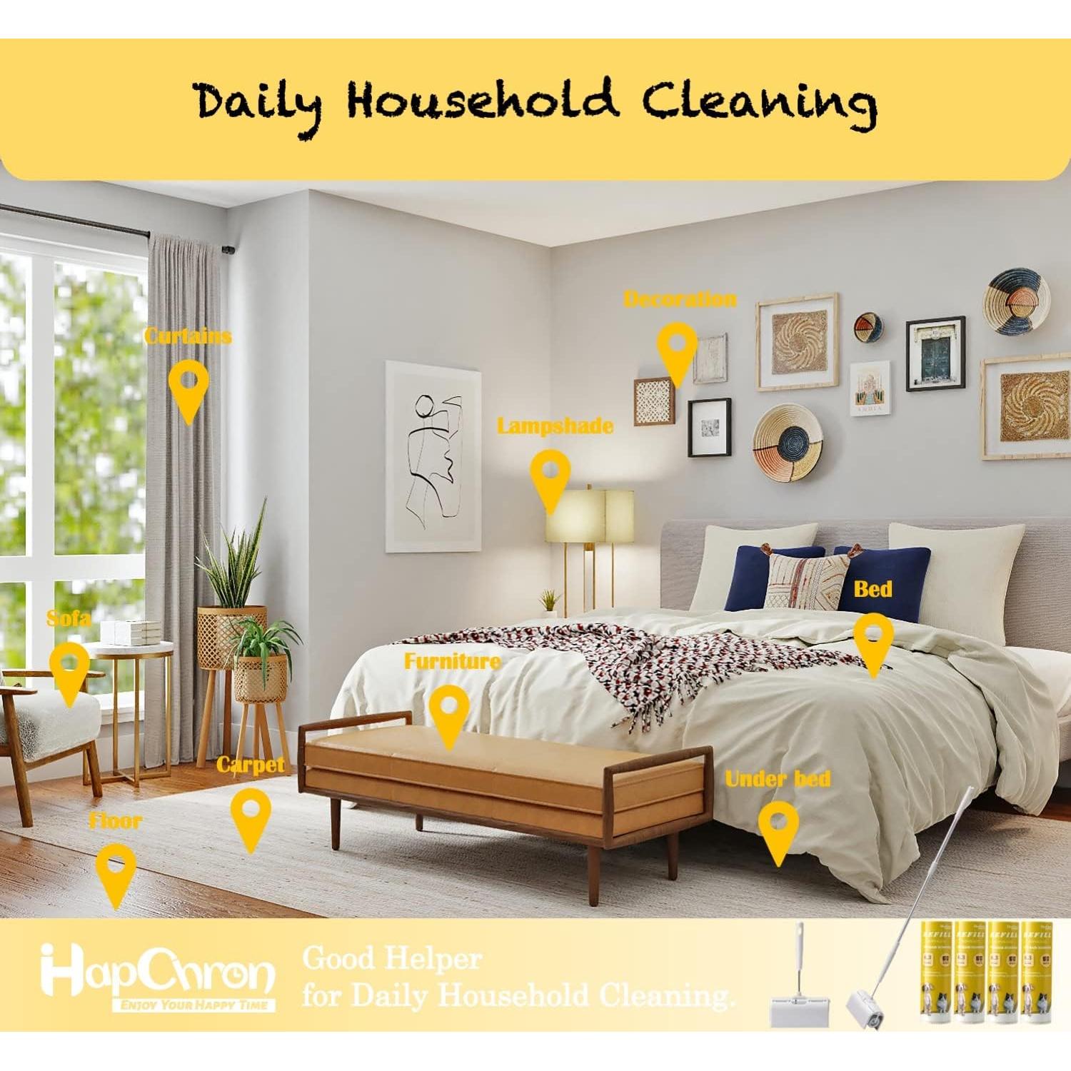 Rodillo de Pelusa Grande HAPCHRON con Mango Extensible 240 Hojas