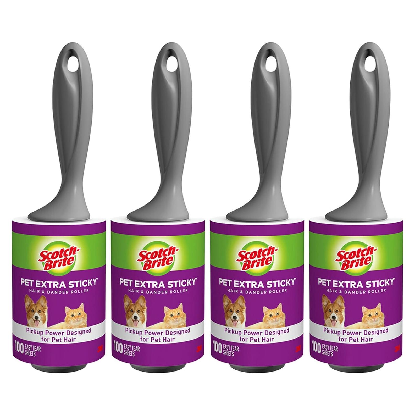 Rodillo Adhesivo Extra Pegajoso Scotch-Brite para Mascotas, 400 Hojas