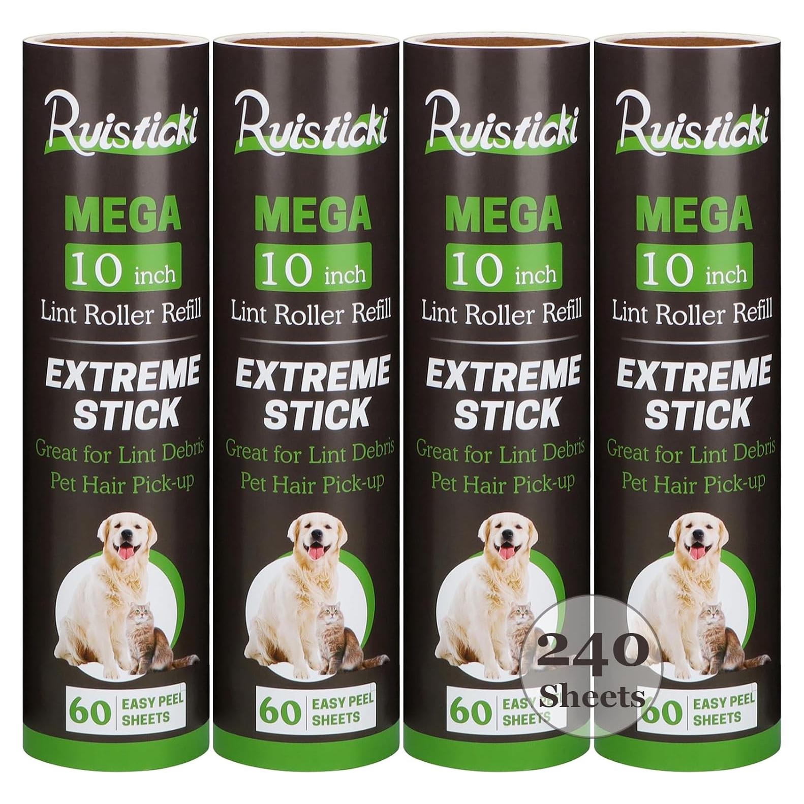 Recargas Rodillo Quitapelusas Mega 10" - Paquete 4x60 Hojas