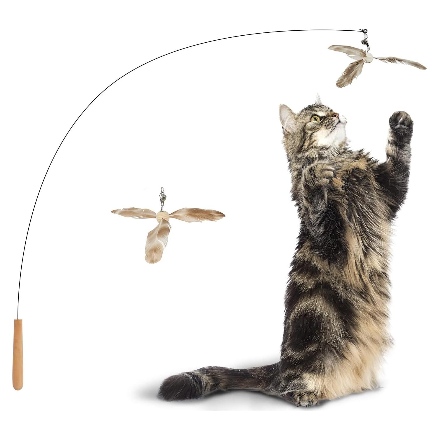 Juguete para Gatos FUKUMARU Varita de Plumas 90 cm