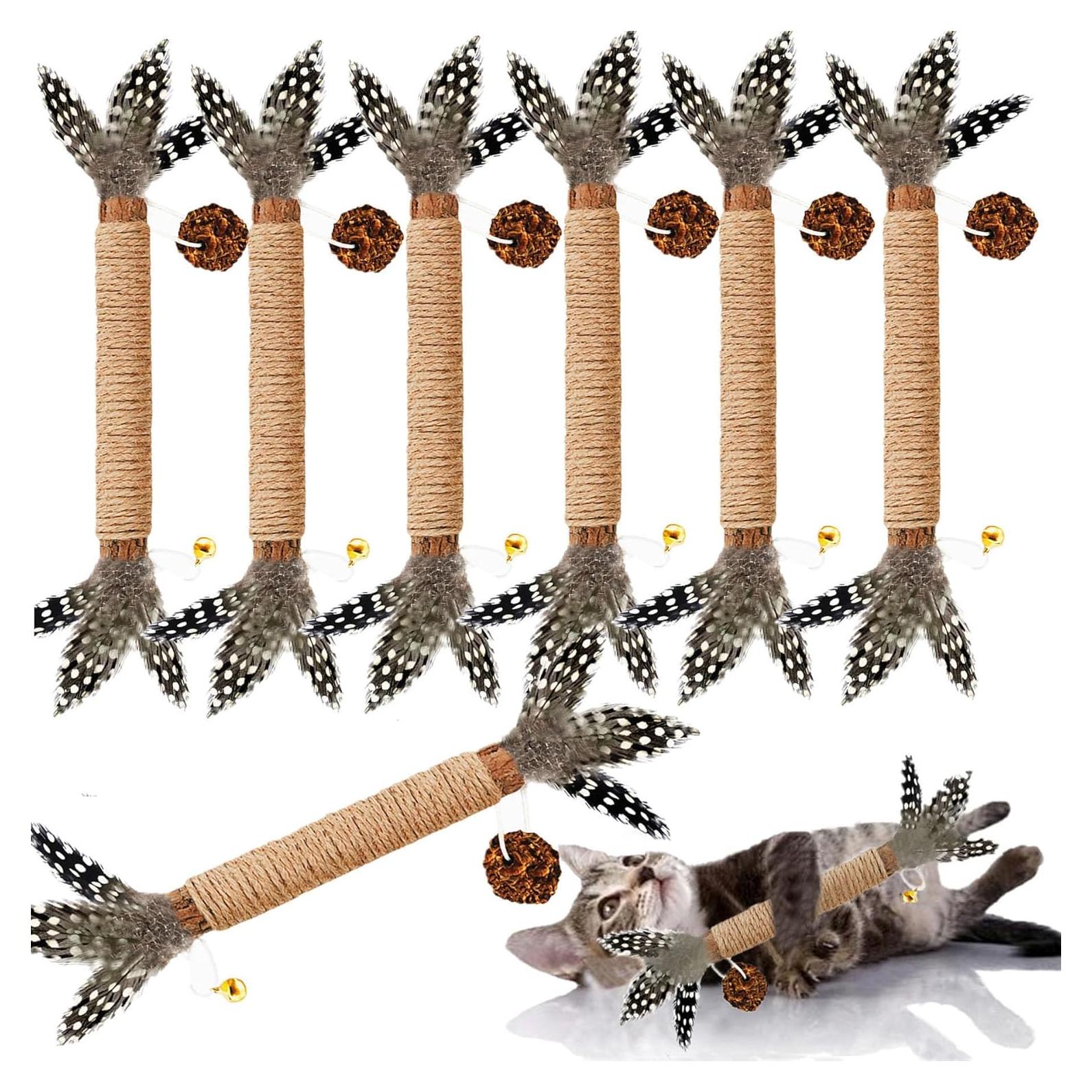 Juguetes para Gatos GREMBEB 7 en 1 con Plumas y Catnip