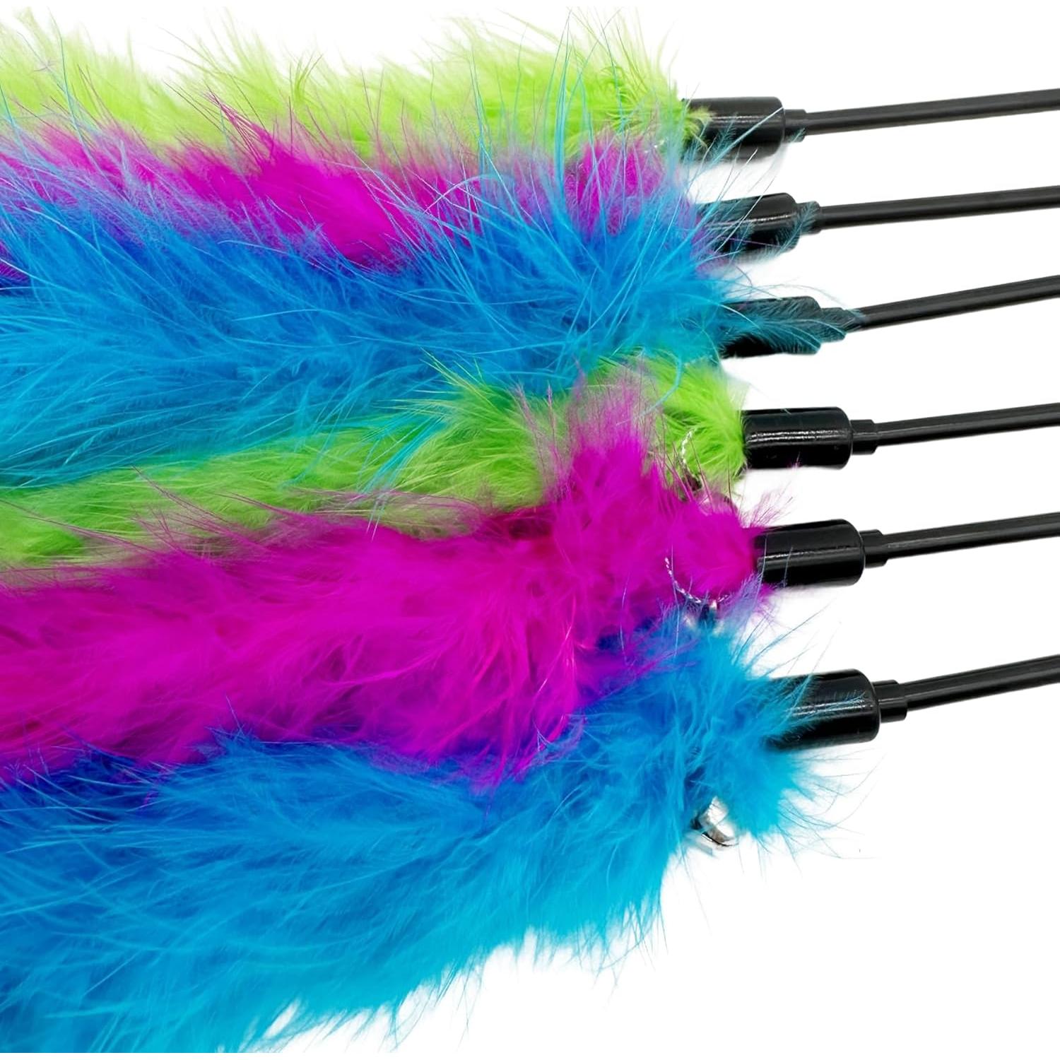 Juguetes de varita de plumas para gatos CATENEED - 6 piezas 40 cm
