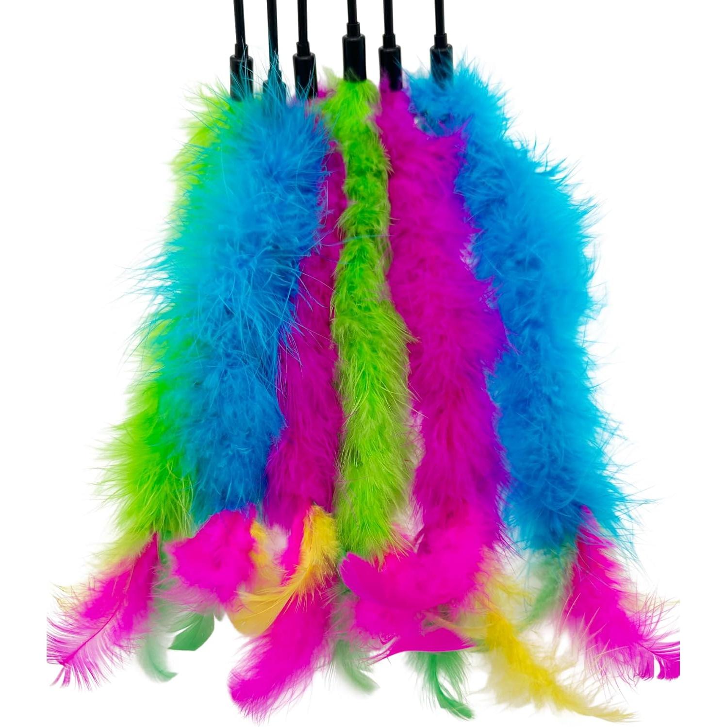 Juguetes de varita de plumas para gatos CATENEED - 6 piezas 40 cm