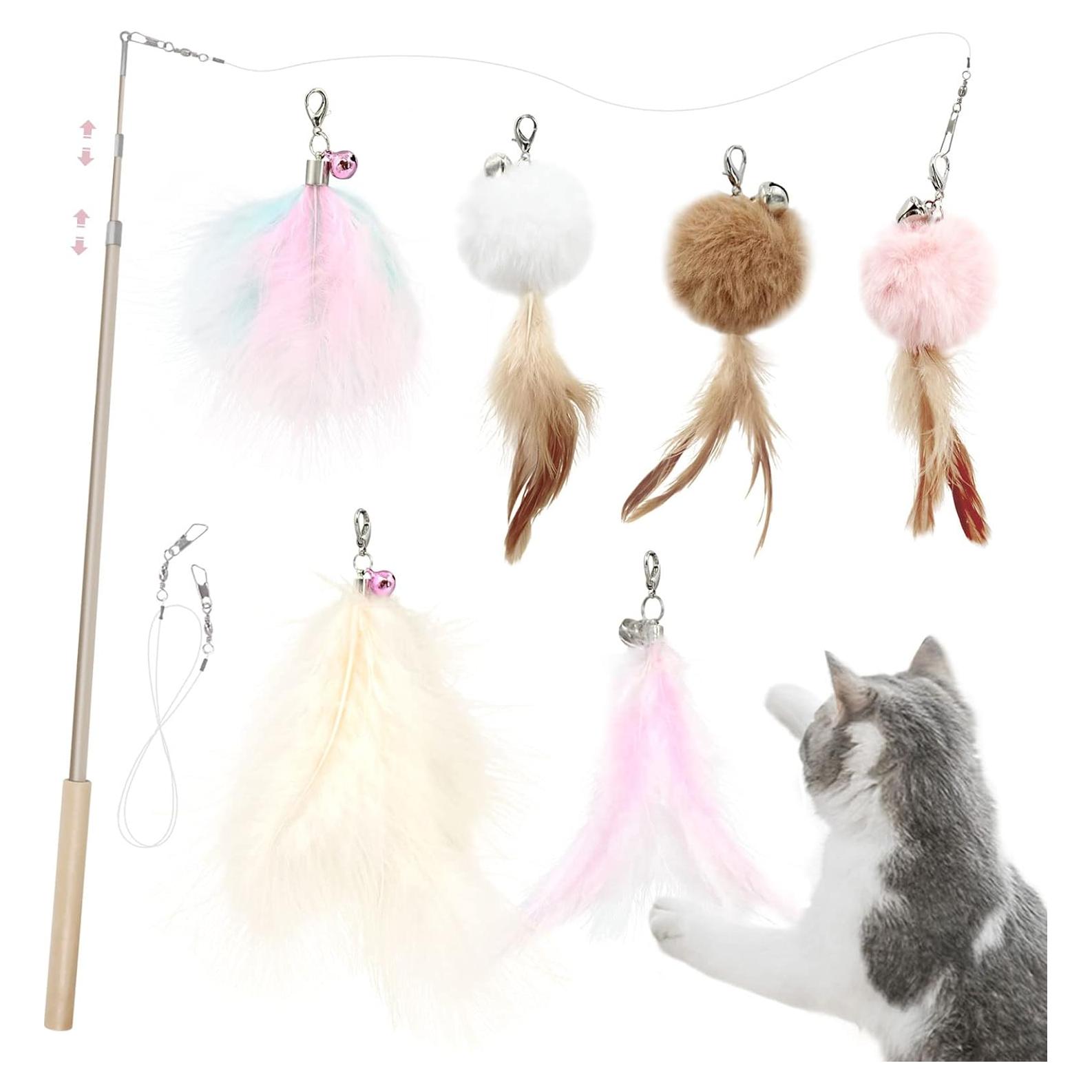 Juguetes Interactivos para Gatos SONGWAY - Set de 7 Plumas
