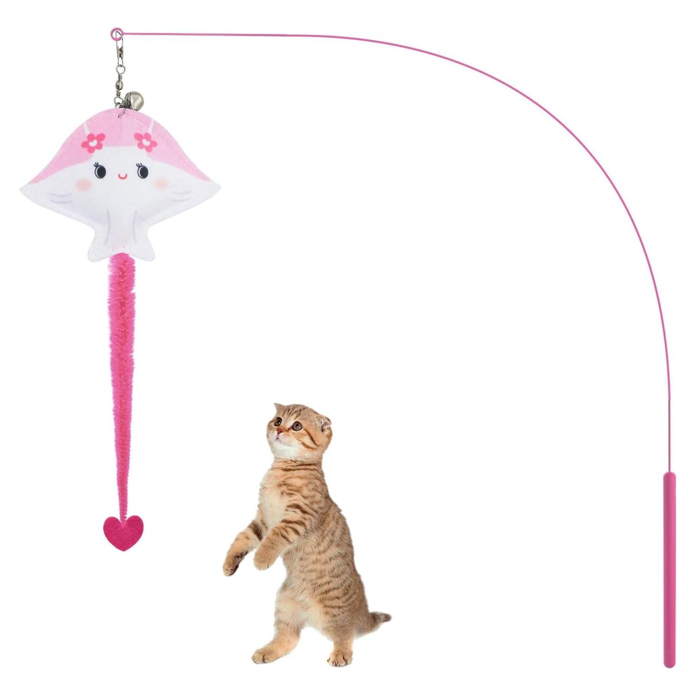 Varita Juguete para Gatos Andiker 89 cm Rosa Interactiva