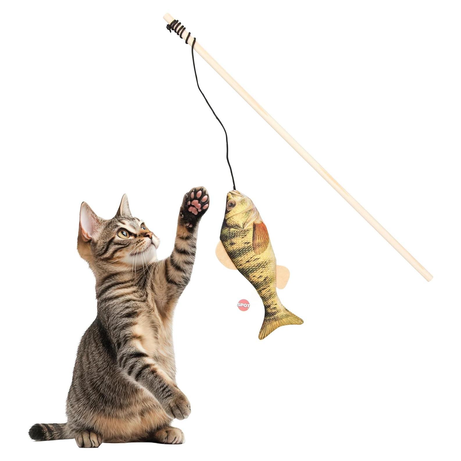 Juguete Interactivo para Gatos SPOT con Pez Realista y Hierba Gatera