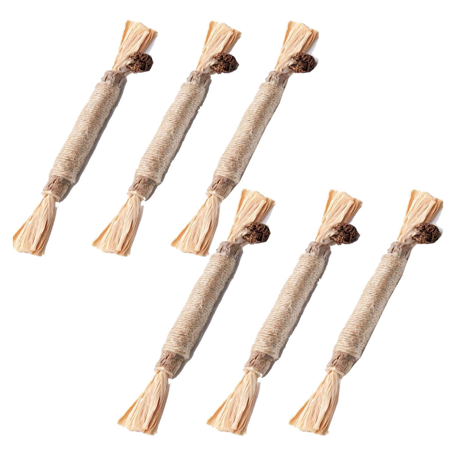 Palos Naturales de Silvervine para Gatos - 6 Pcs - Cuidado Dental