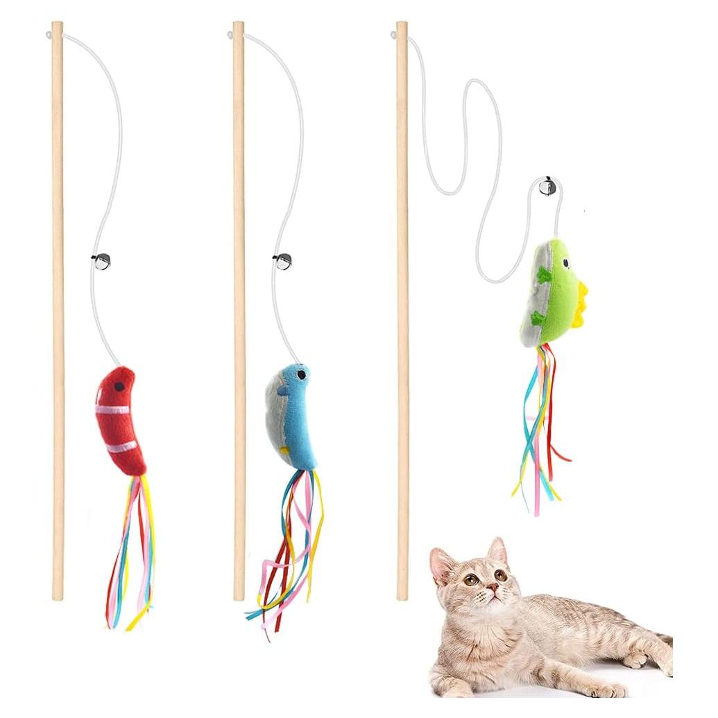 Varitas Interactivas para Gatos IUHKBH - 3 PCS con Catnip