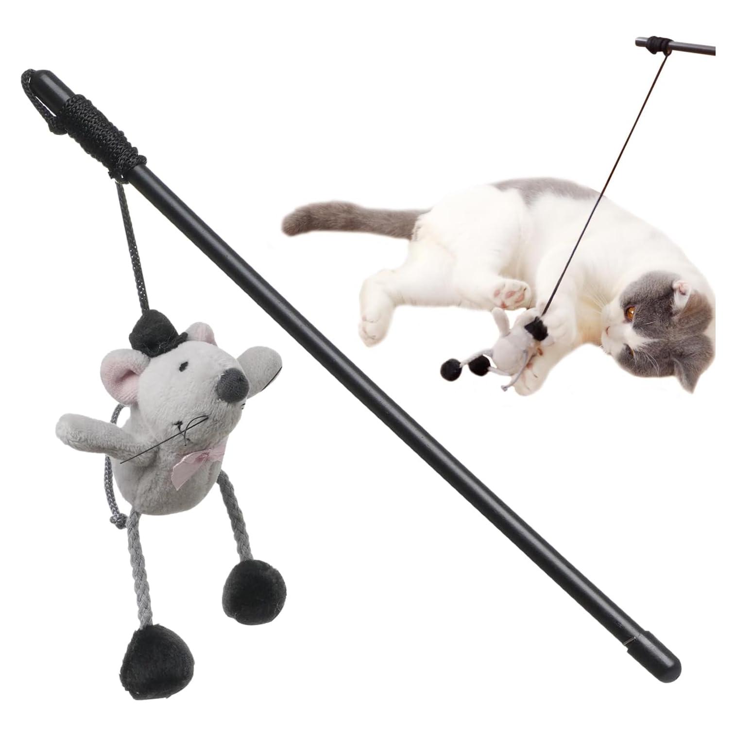 Juguete Interactivo para Gatos Paz's Gift Varita Ratón 25.4cm