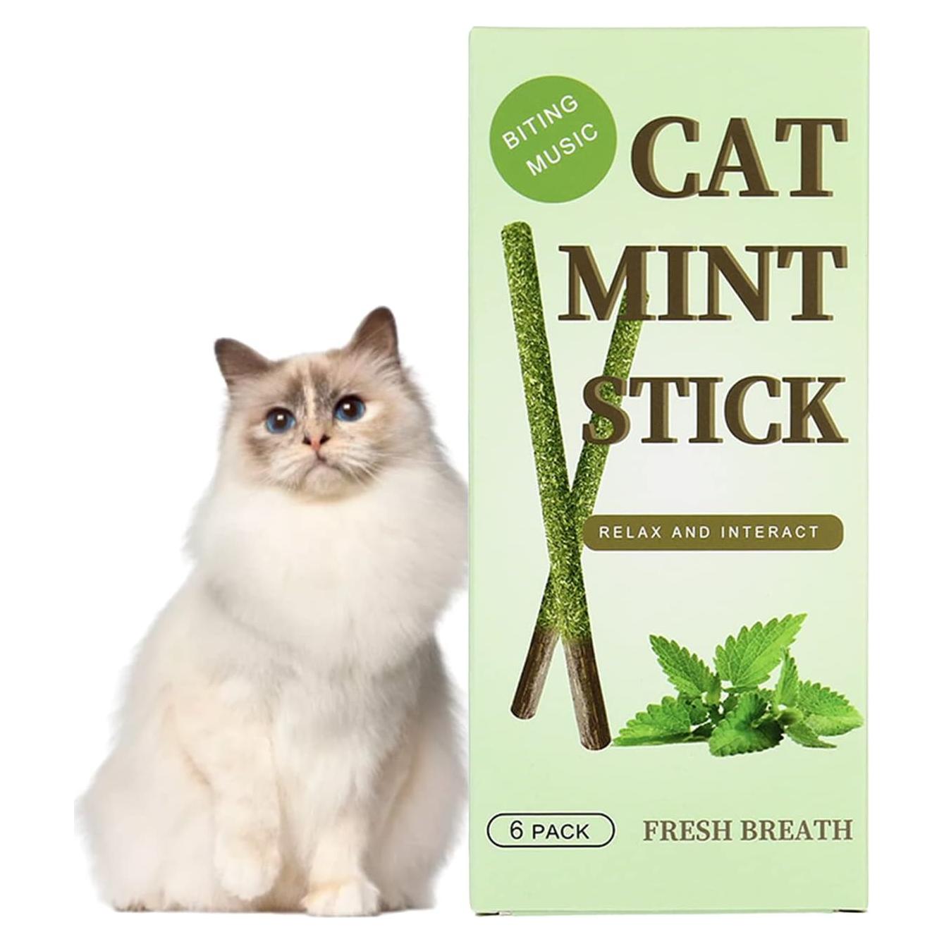 Palos de Menta para Gatos HZ-M - 6 Piezas Naturales