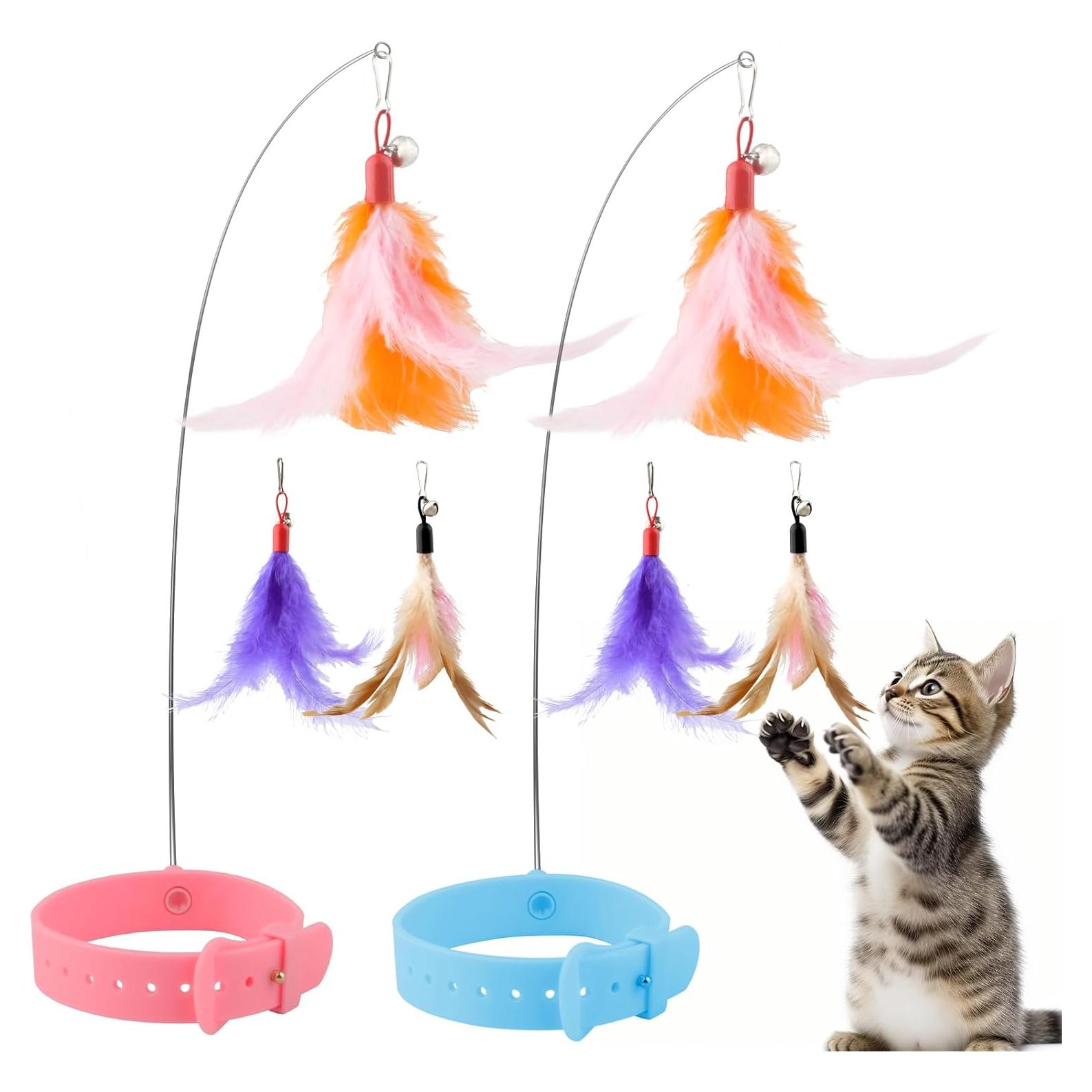 Juguete de Collar para Gato KALAMANDA con Plumas y Campana