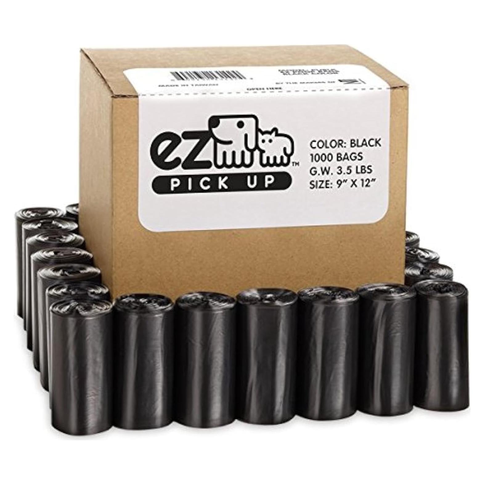 Bolsas de Desechos para Perros EZ 1000 Negras 22.86x30.48cm