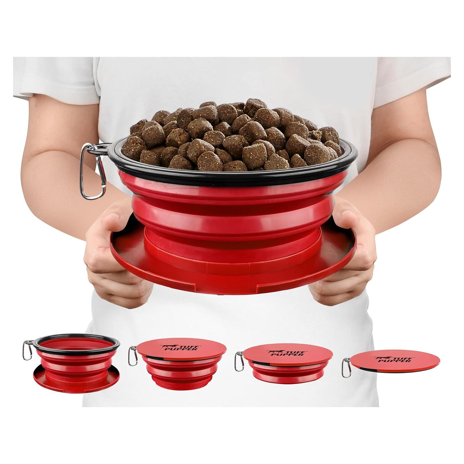 Cuenco Plegable para Perros Tuff Pupper XL 1.77L Rojo