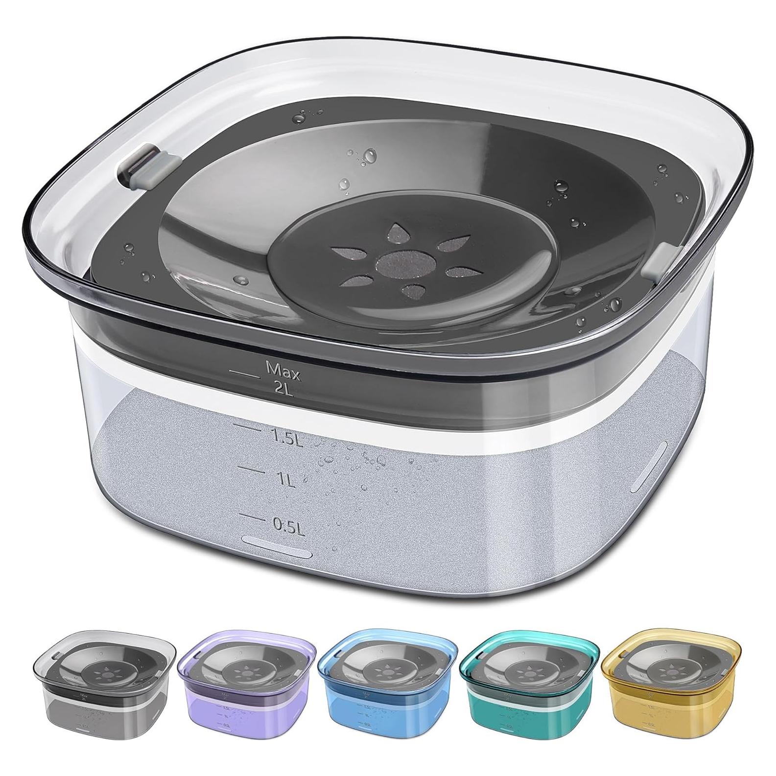 Tazón de Agua para Perros UPSKY 2L Antiderrame y Antideslizante