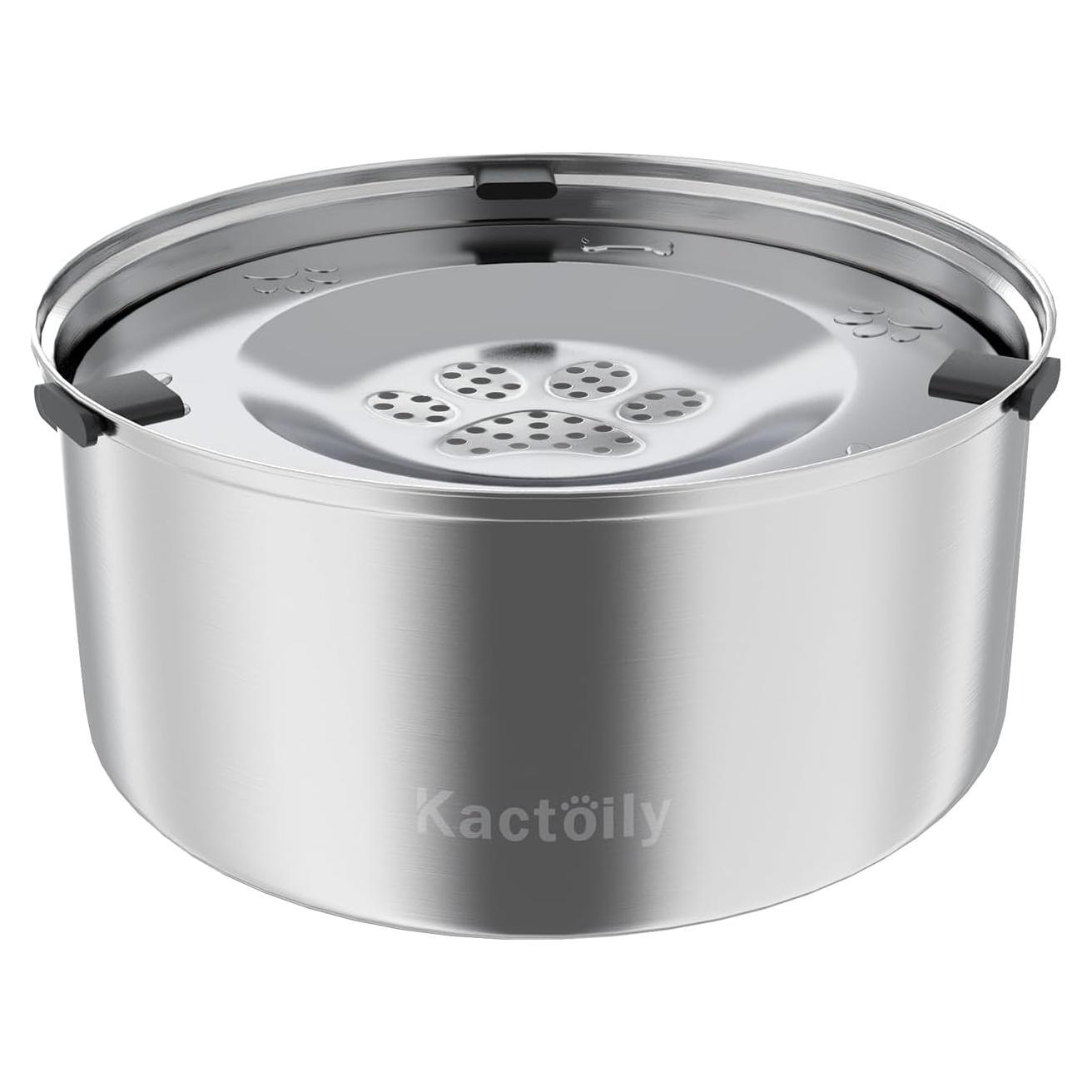 Tazón de Agua para Perros Kactoily 3L Acero Inoxidable Antiderrames