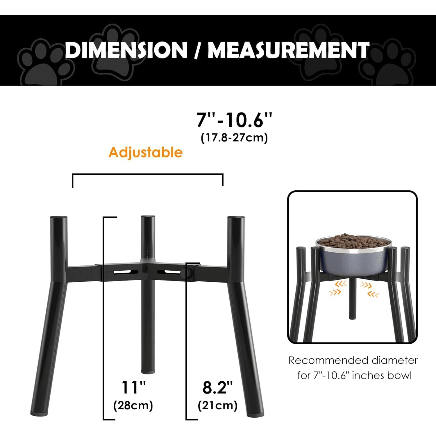 Soporte Elevado para Cuencos de Perro SHAINFUN 11 cm Ajustable