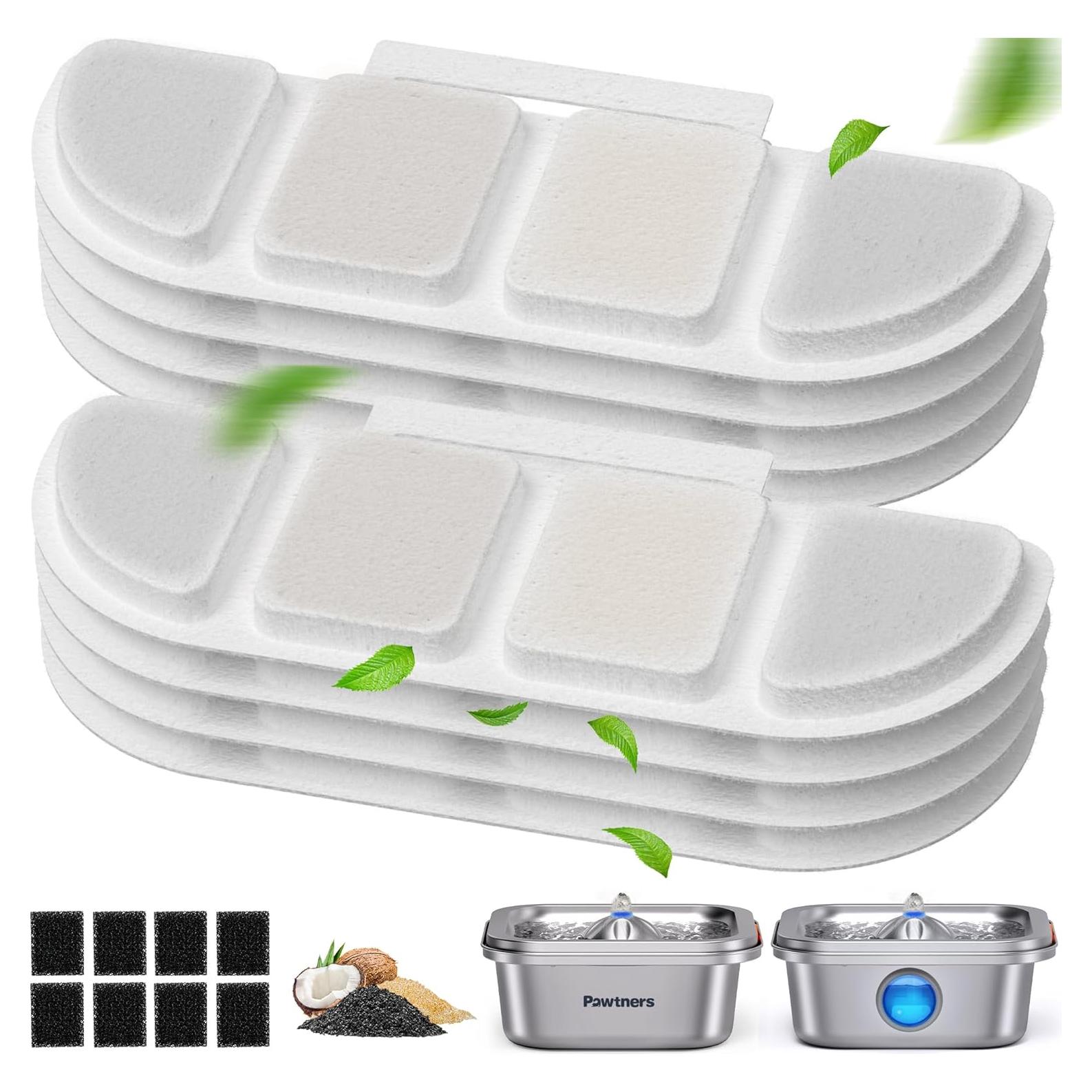 Filtros de Reemplazo Pawtners WF008A para Fuente de Agua 8 Pzas