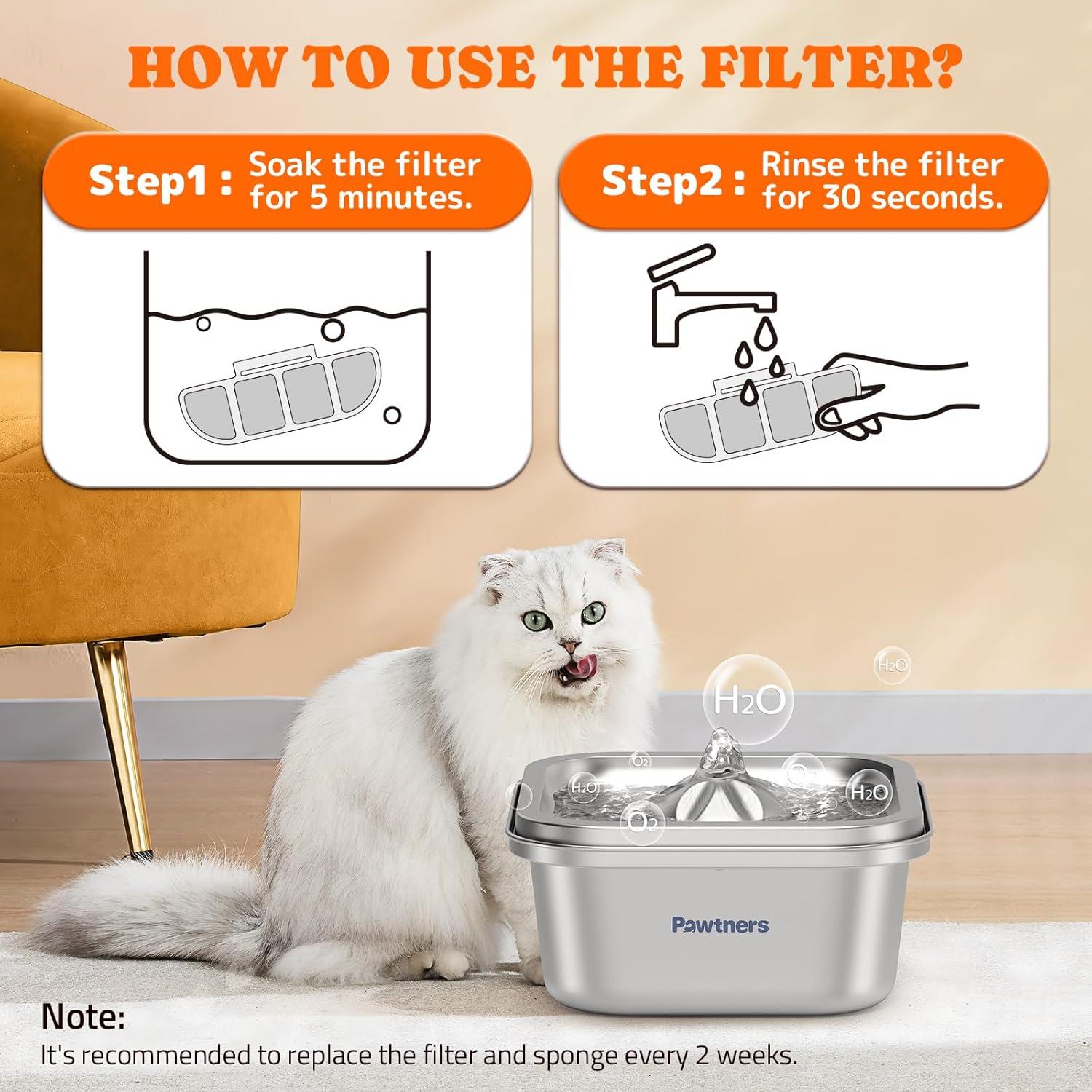 Filtros de Reemplazo Pawtners WF008A para Fuente de Agua 8 Pzas