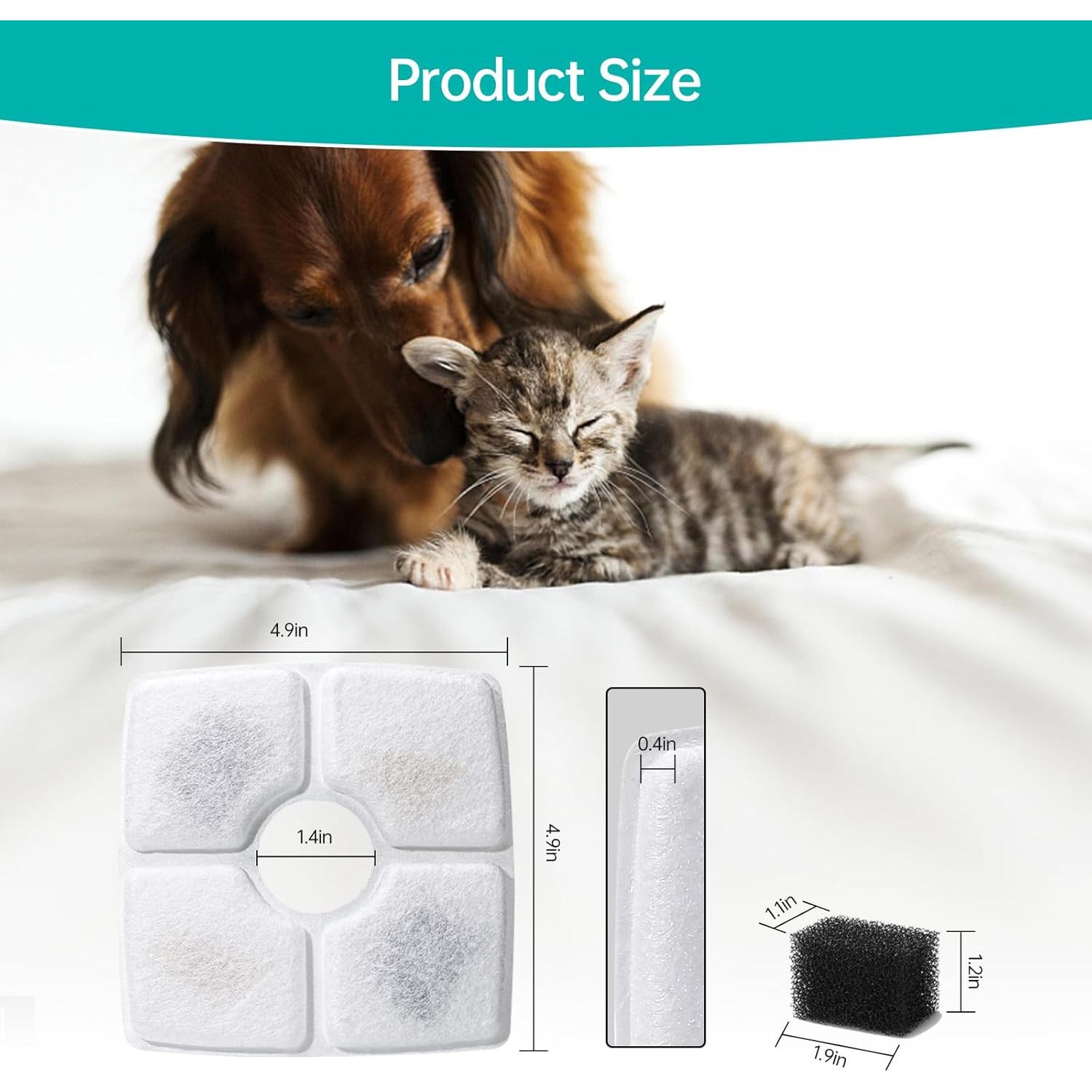 Filtro de Reemplazo para Fuente de Agua Gatos SgurFin 4 Paquetes