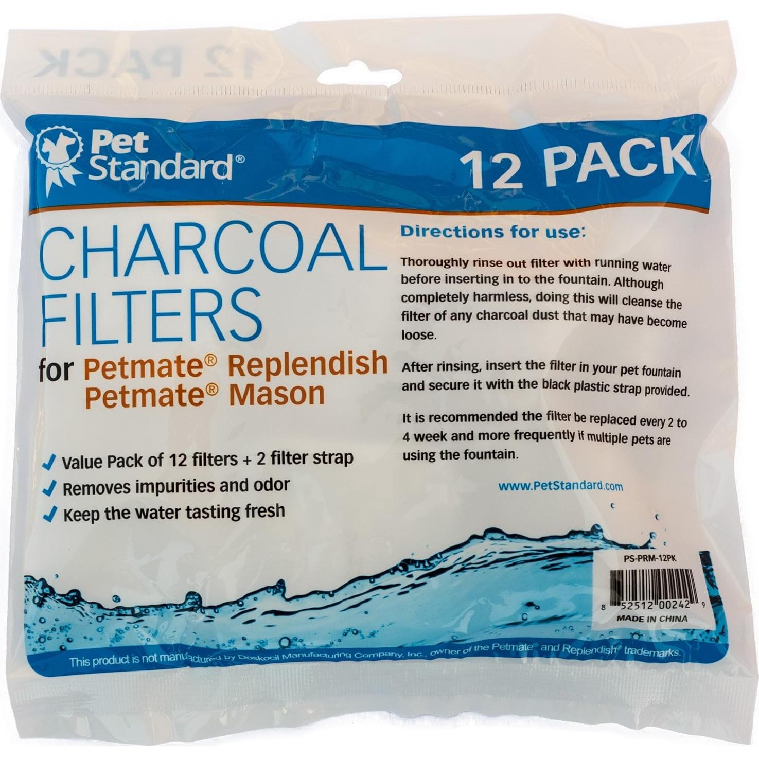 Filtros de Carbón para Fuentes de Mascotas Petmate - 12 Unidades