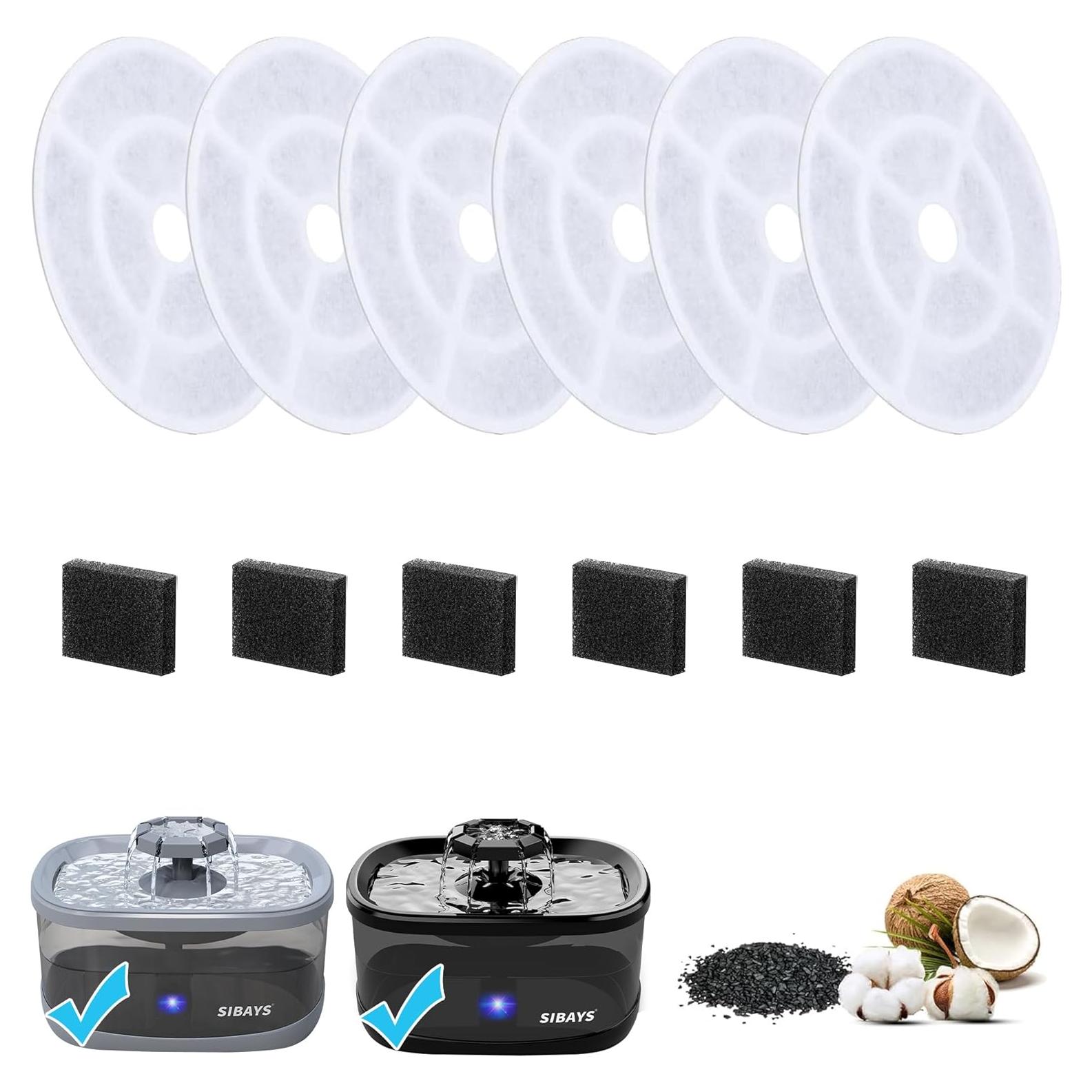 Filtros de Carbón Activado SIBAYS 6 Piezas 18CM para Mascotas