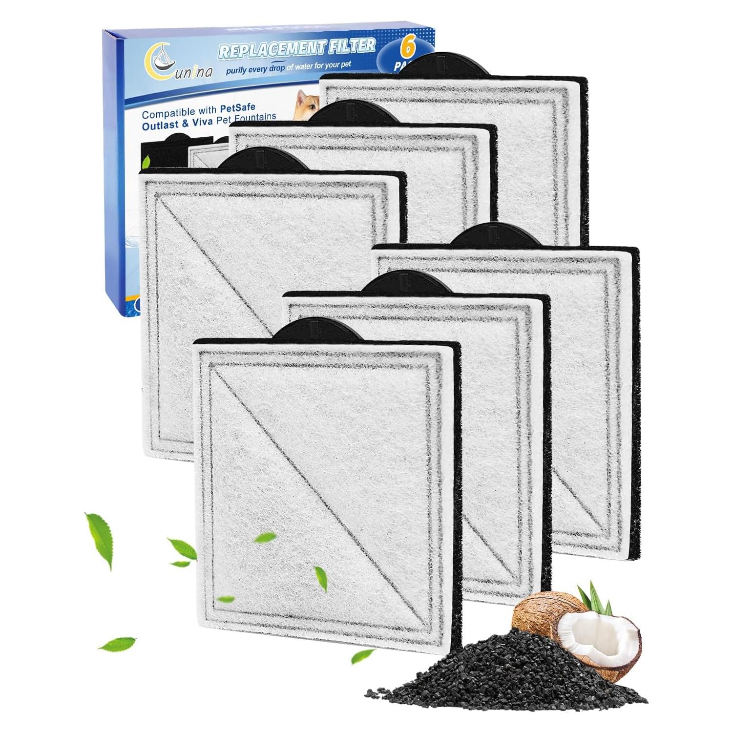 Filtros de Agua para Gatos Cunina 6 Paquetes Compatible PetSafe