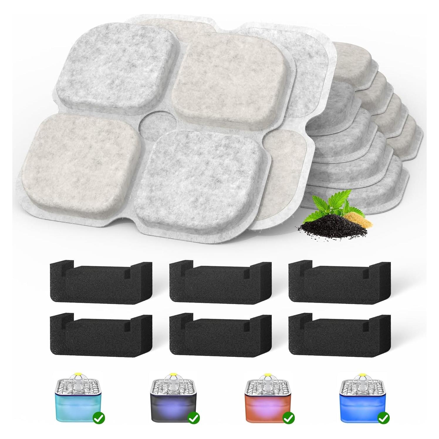 Filtros de agua para gatos Baofum 6 unidades 3L sistema triple