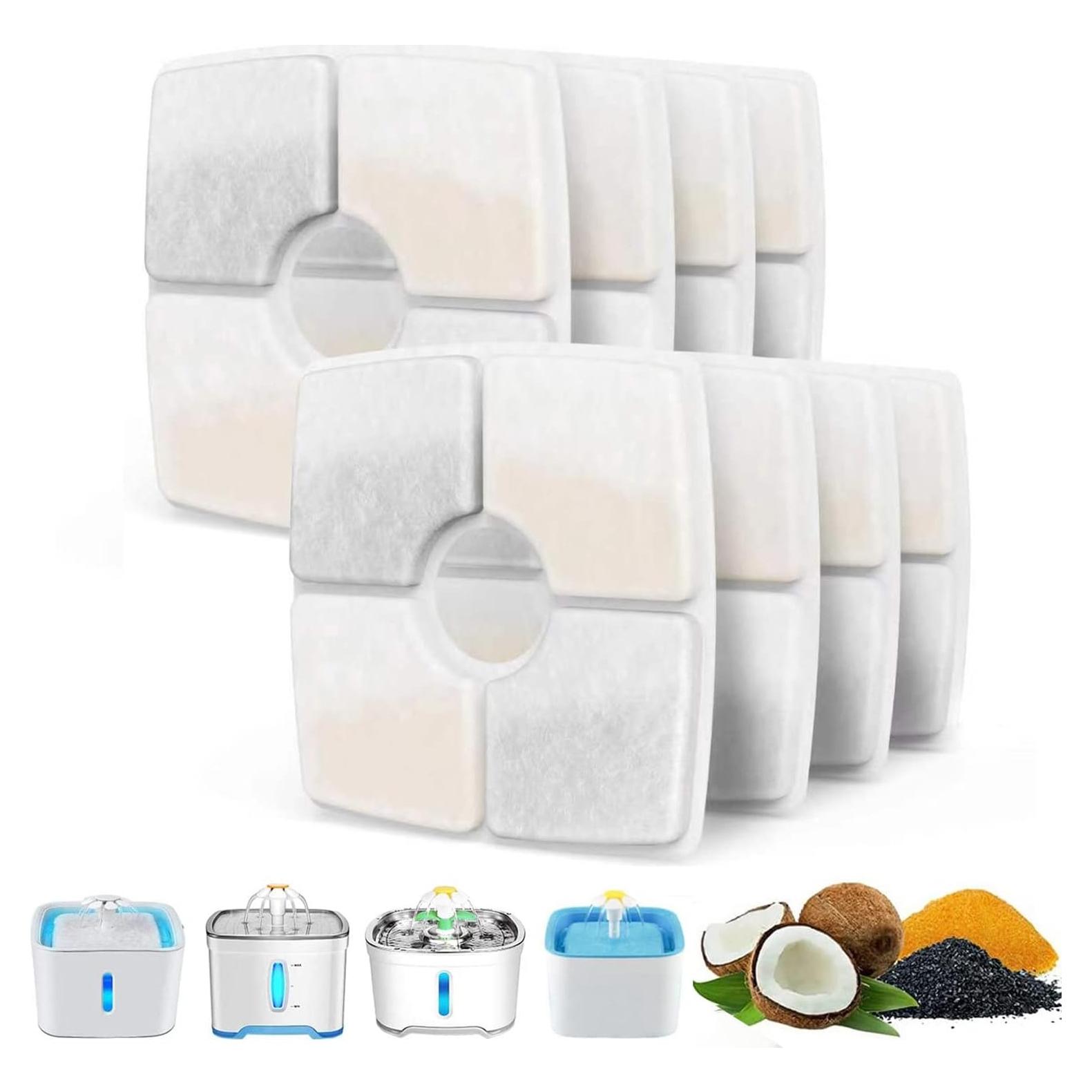 Filtros de Reemplazo SAMANIJA para Fuente de Agua 8 Paquetes 2.5L