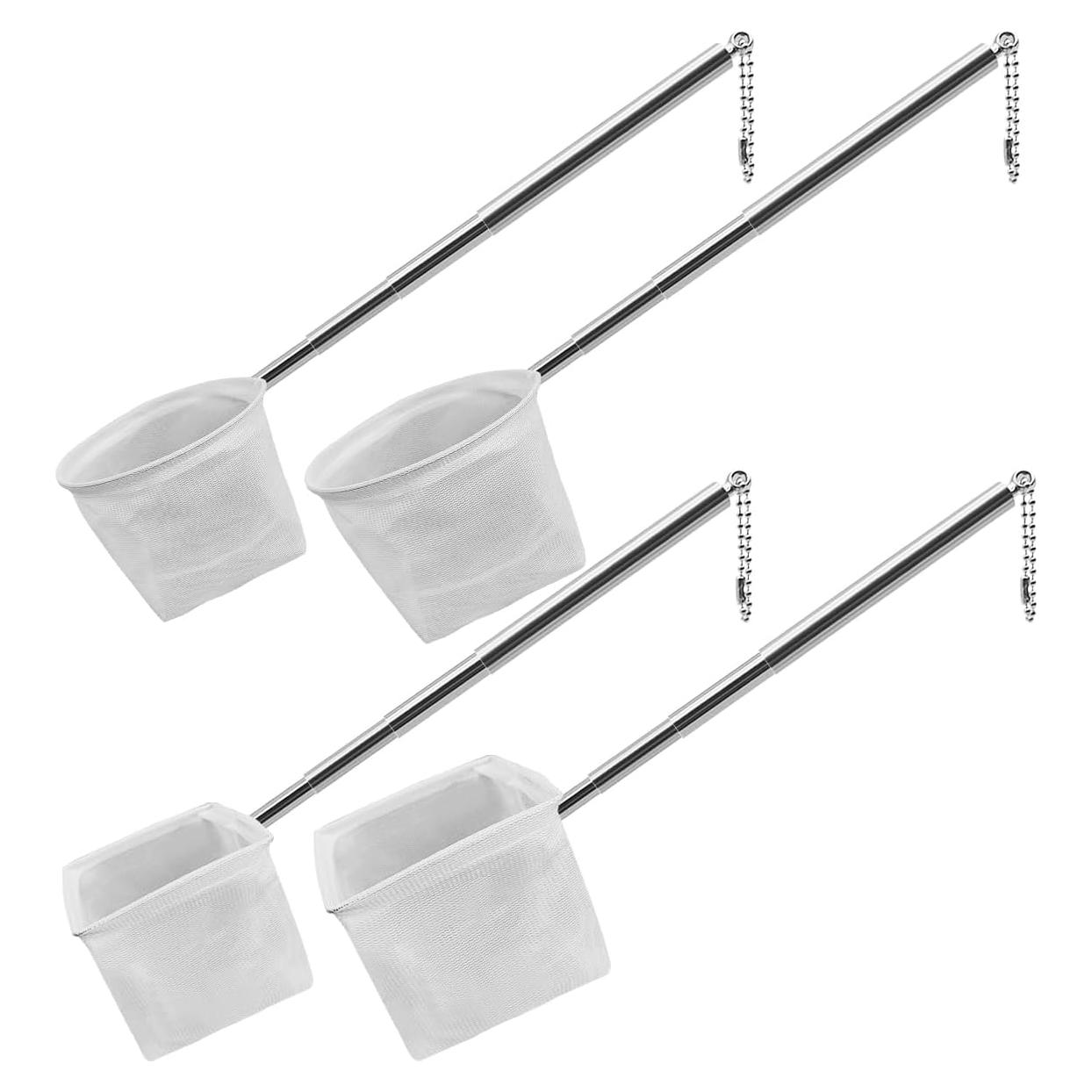Juego de Redes de Pesca Retráctiles findTop - 4 Piezas, Acero Inoxidable