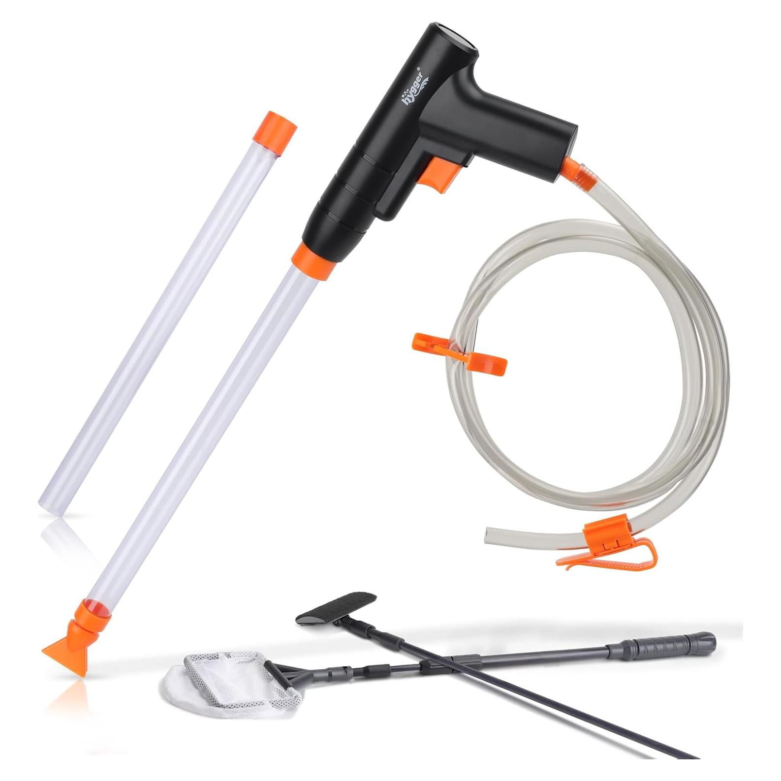 Kit de Limpieza para Acuarios hygger - Aspiradora de Grava y Cepillo