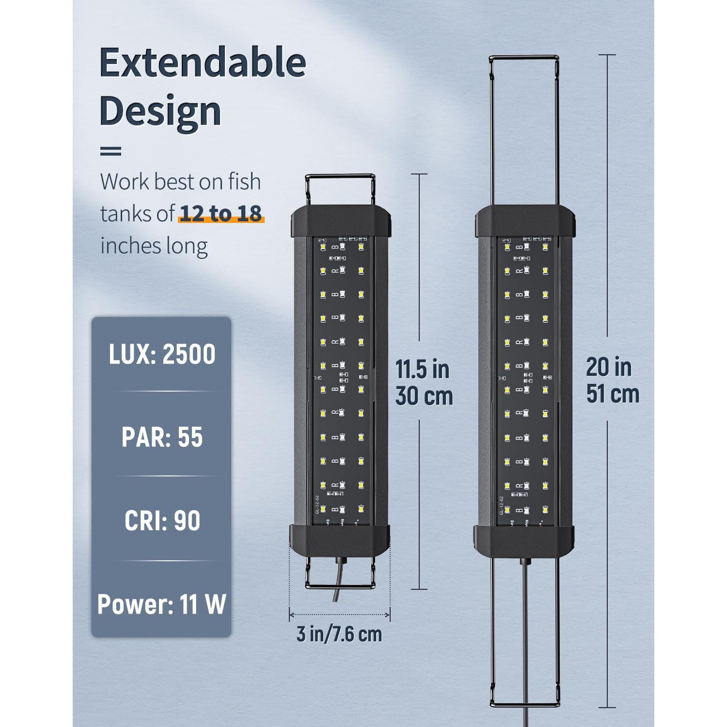 Luz LED para Acuarios Pawfly 30-46 cm Espectro Completo