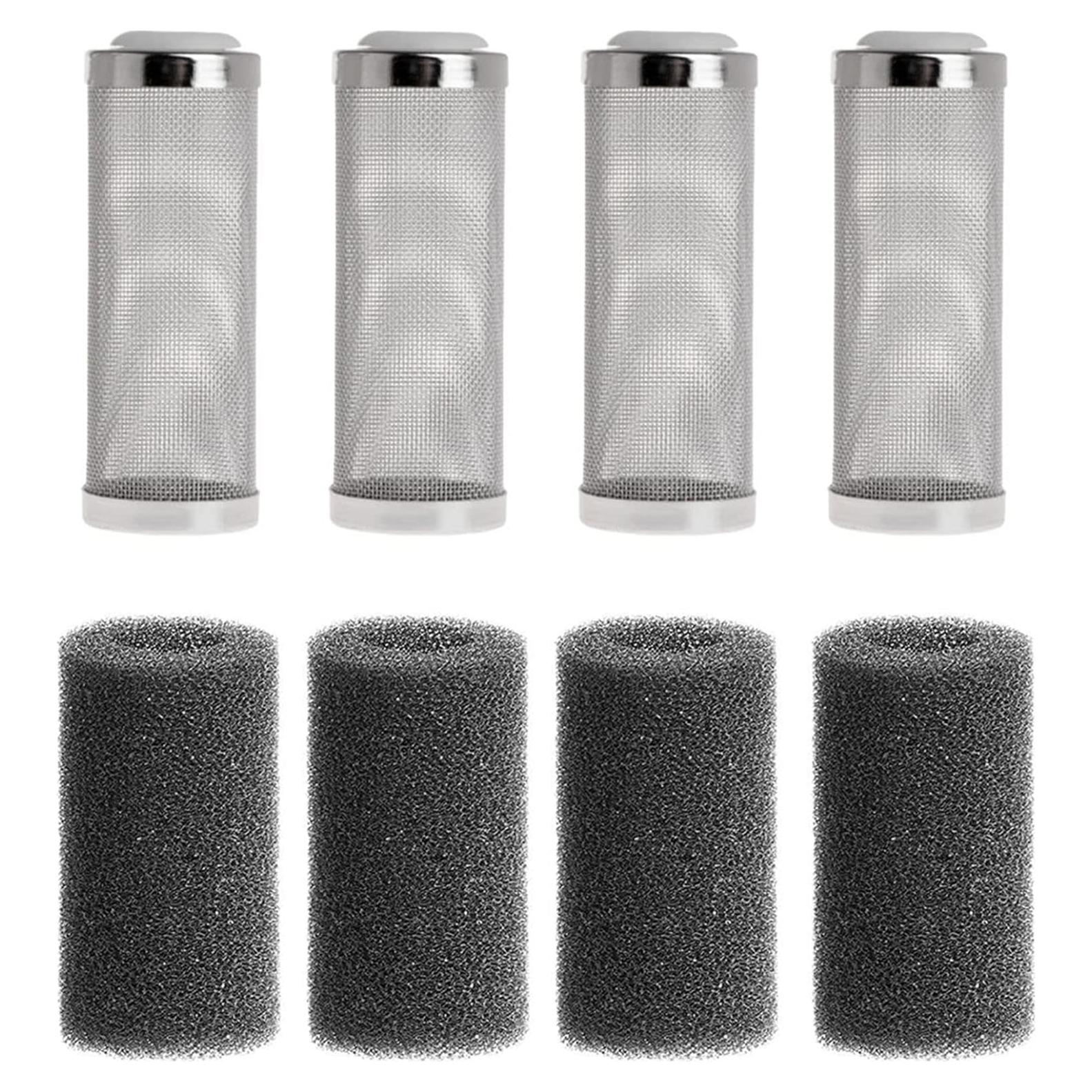 4 Piezas Filtro Acuario Acero Inoxidable 12mm Protector Camarones