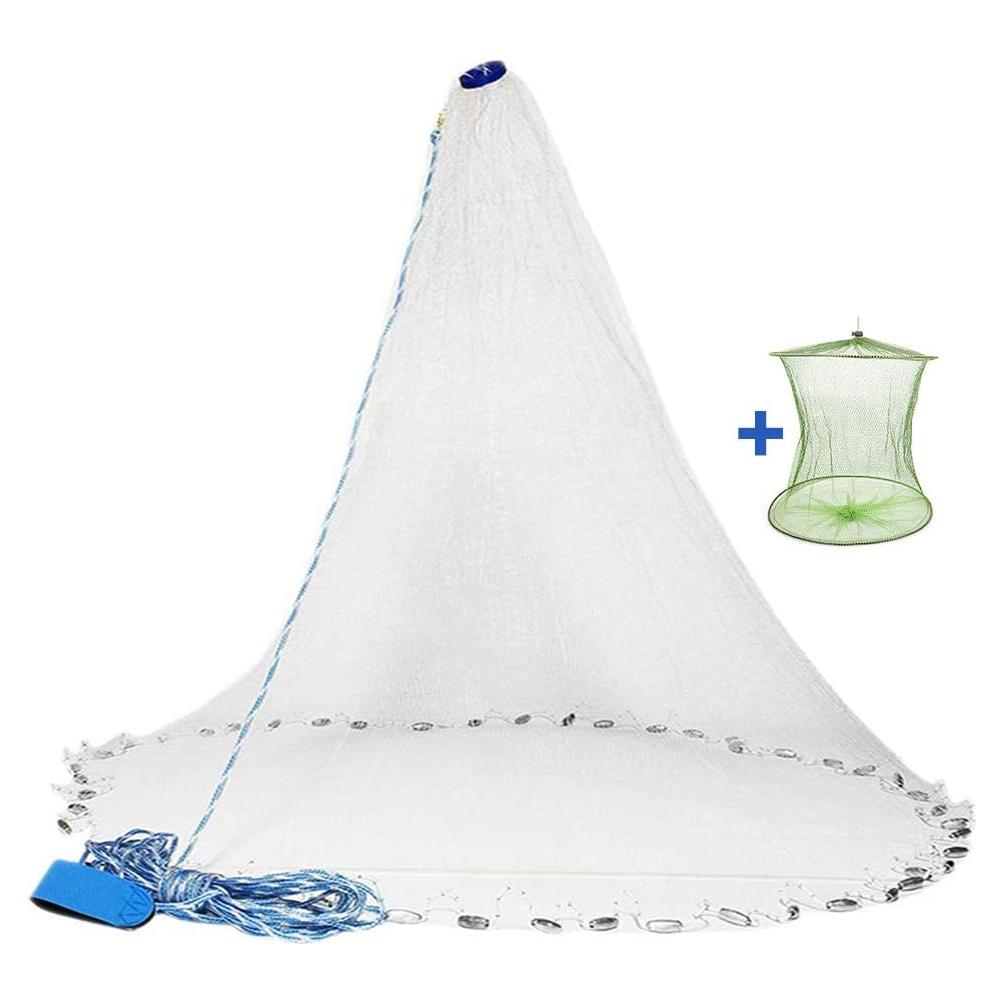 Red de Lanzamiento de Pesca Yeahmart 2.4m con Pesas de Zinc