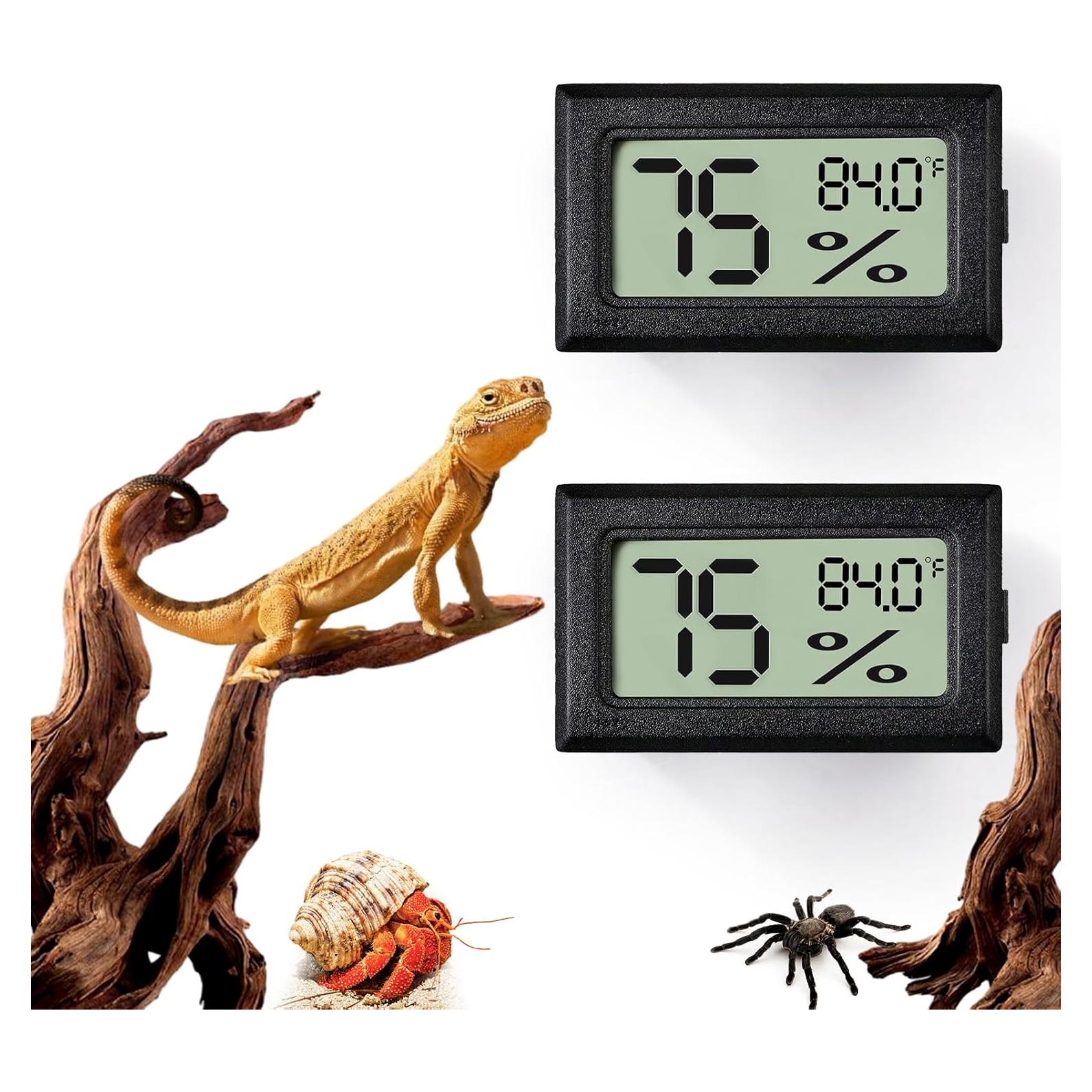 Termómetro y Medidor de Humedad para Reptiles BSRESIN 2 PCS