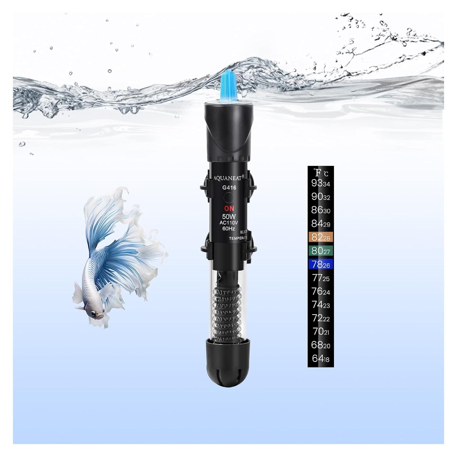 Calentador de Acuario AQUANEAT 50W Sumergible Ajustable