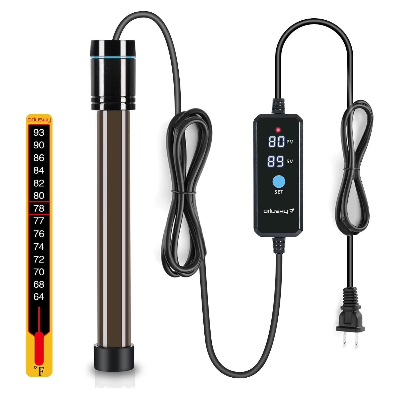 Calentador de Acuario Orlushy 150W con Control Digital y Termómetro